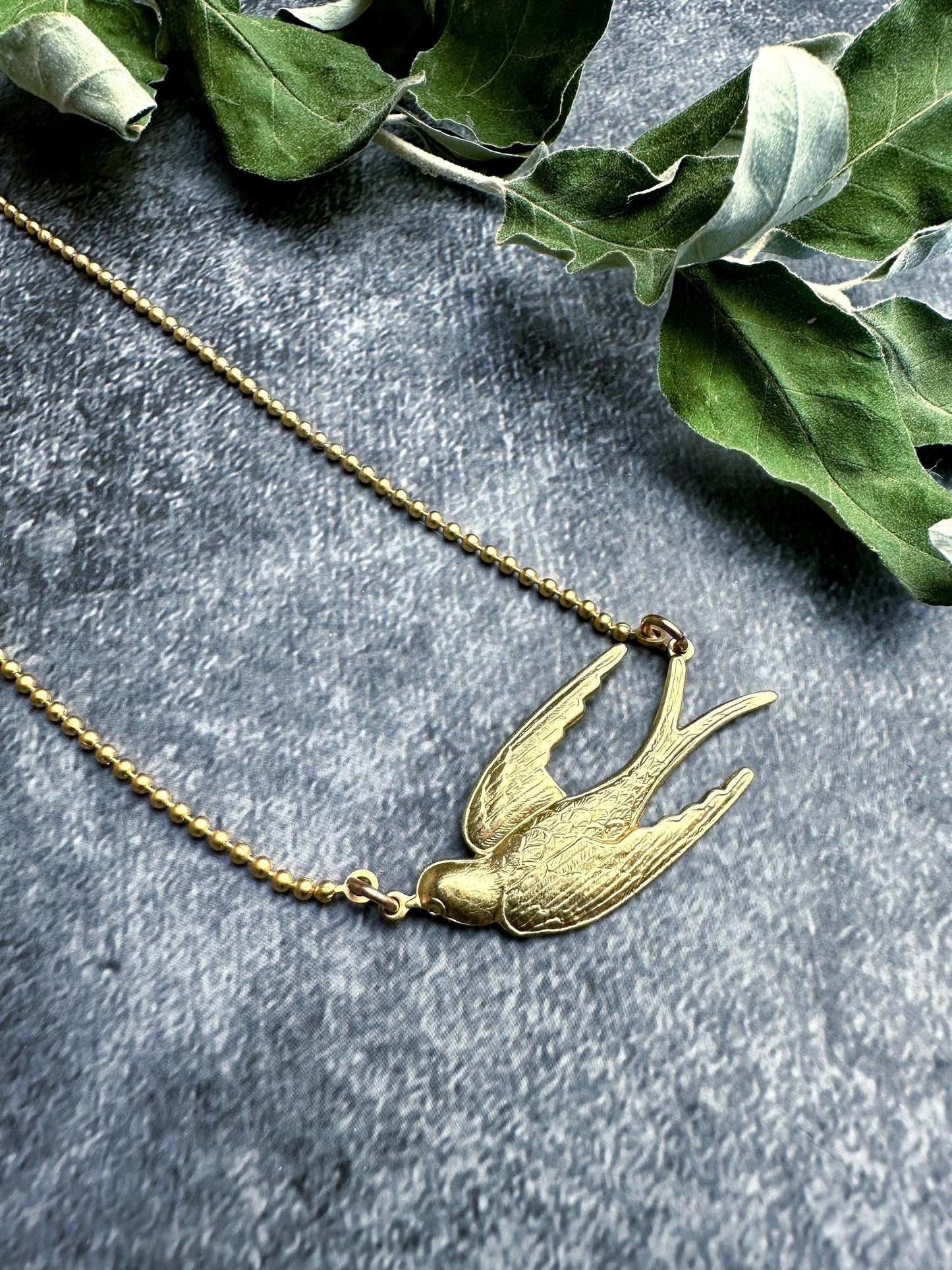 Enchanting Brass Bird Choker