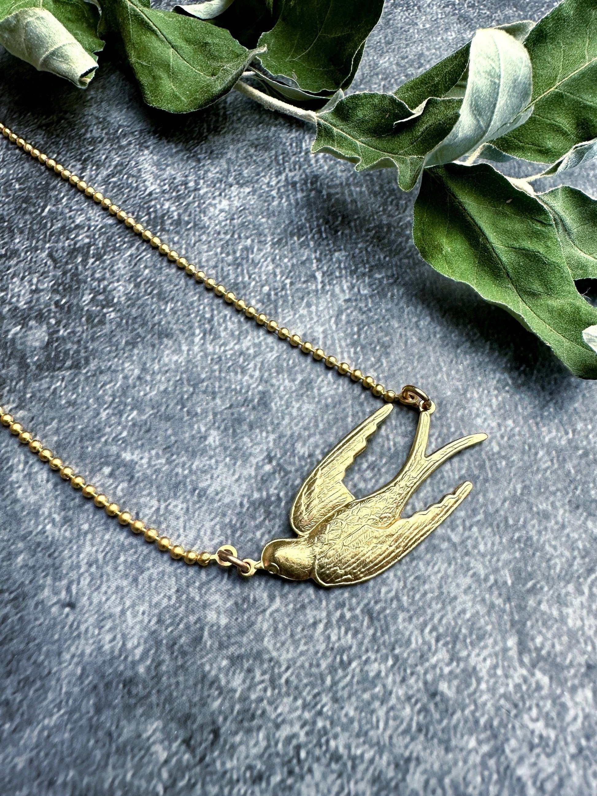 Enchanting Brass Bird Choker