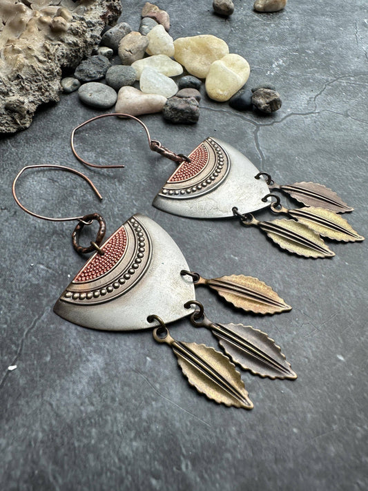 Handcrafted Artisan mixed Metal Earrings
