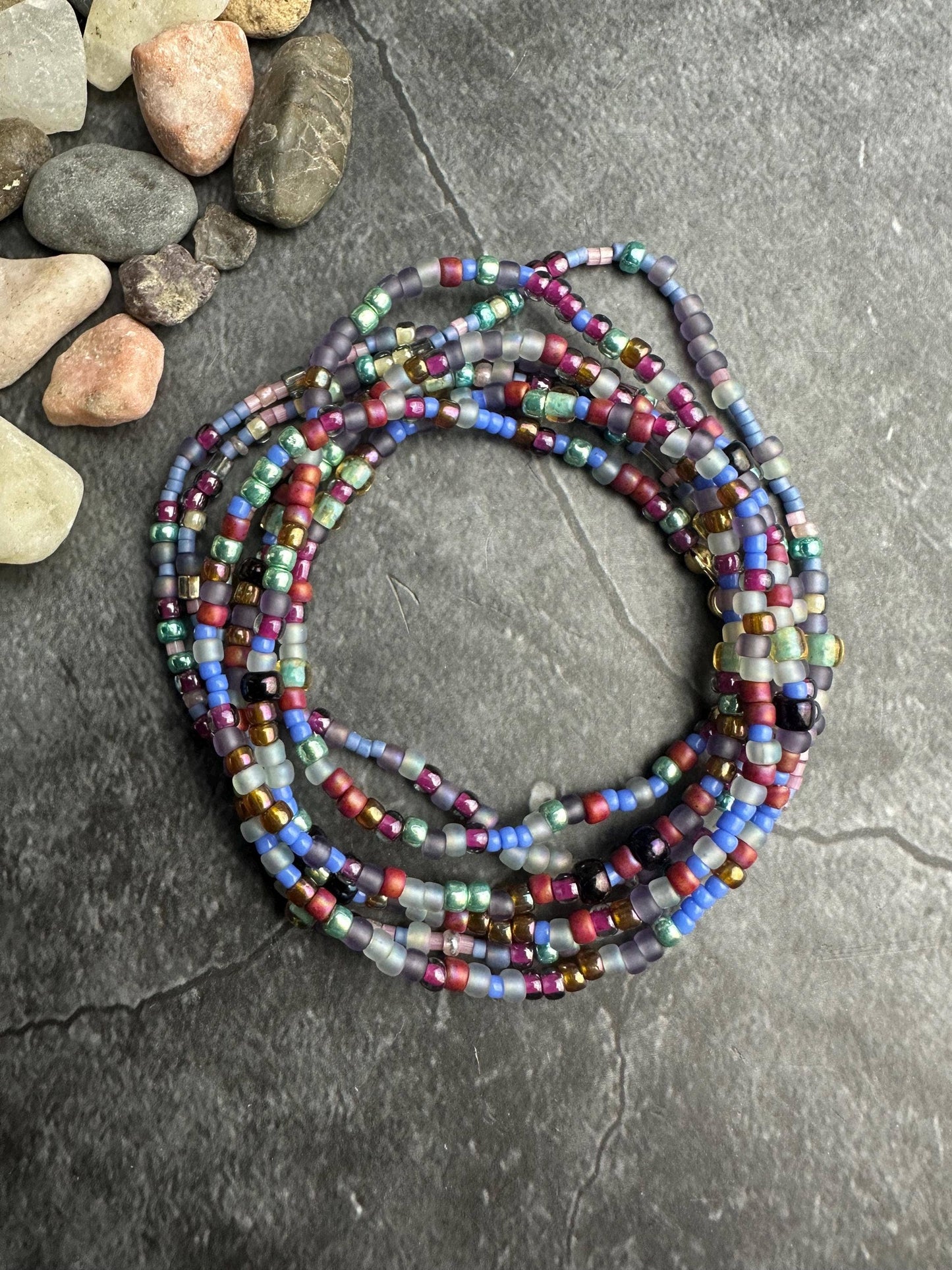 Seed Bead Wrap Bracelet - Colorful Layering Bracelet