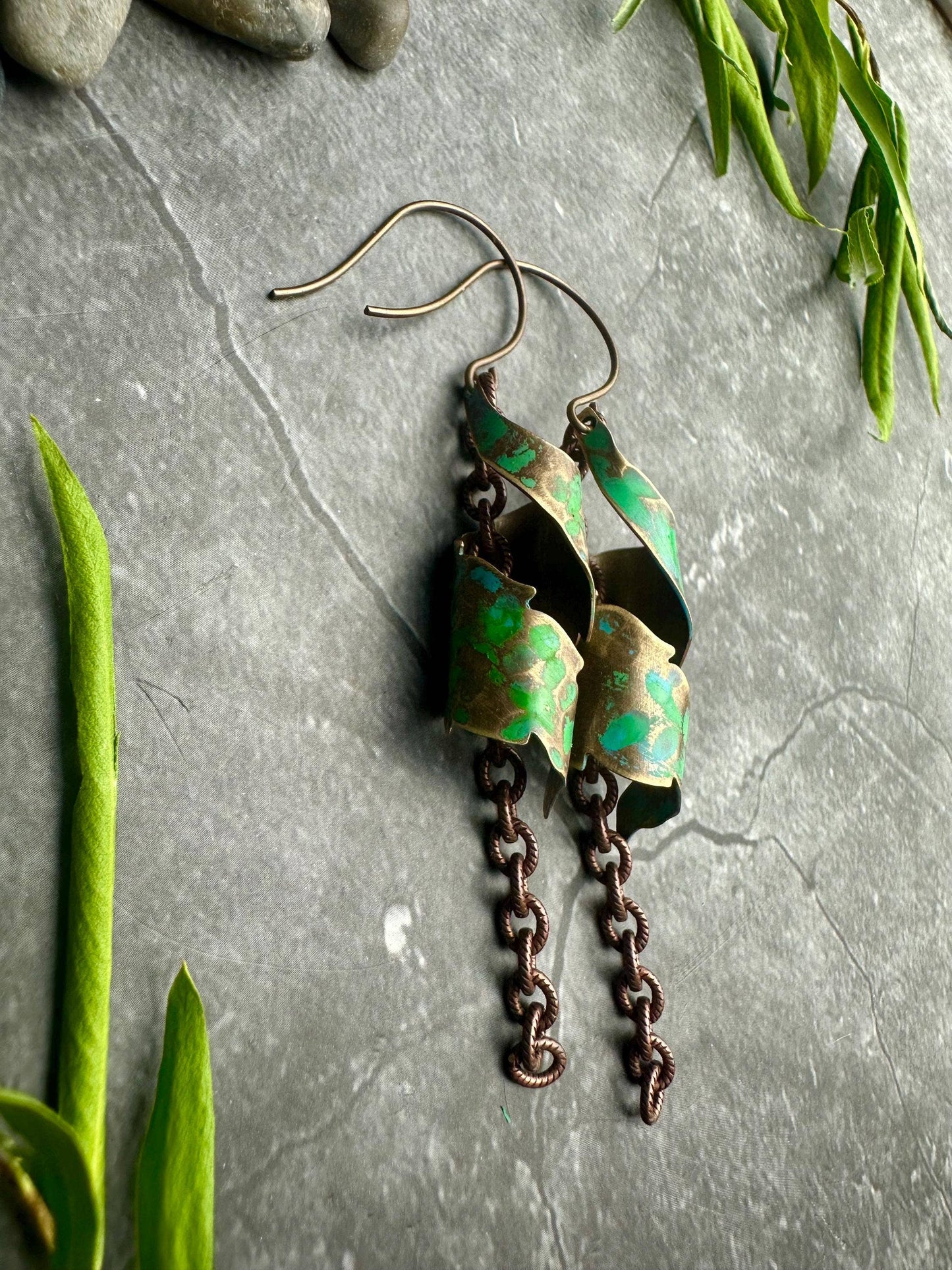 Verdigris Dangle Earrings