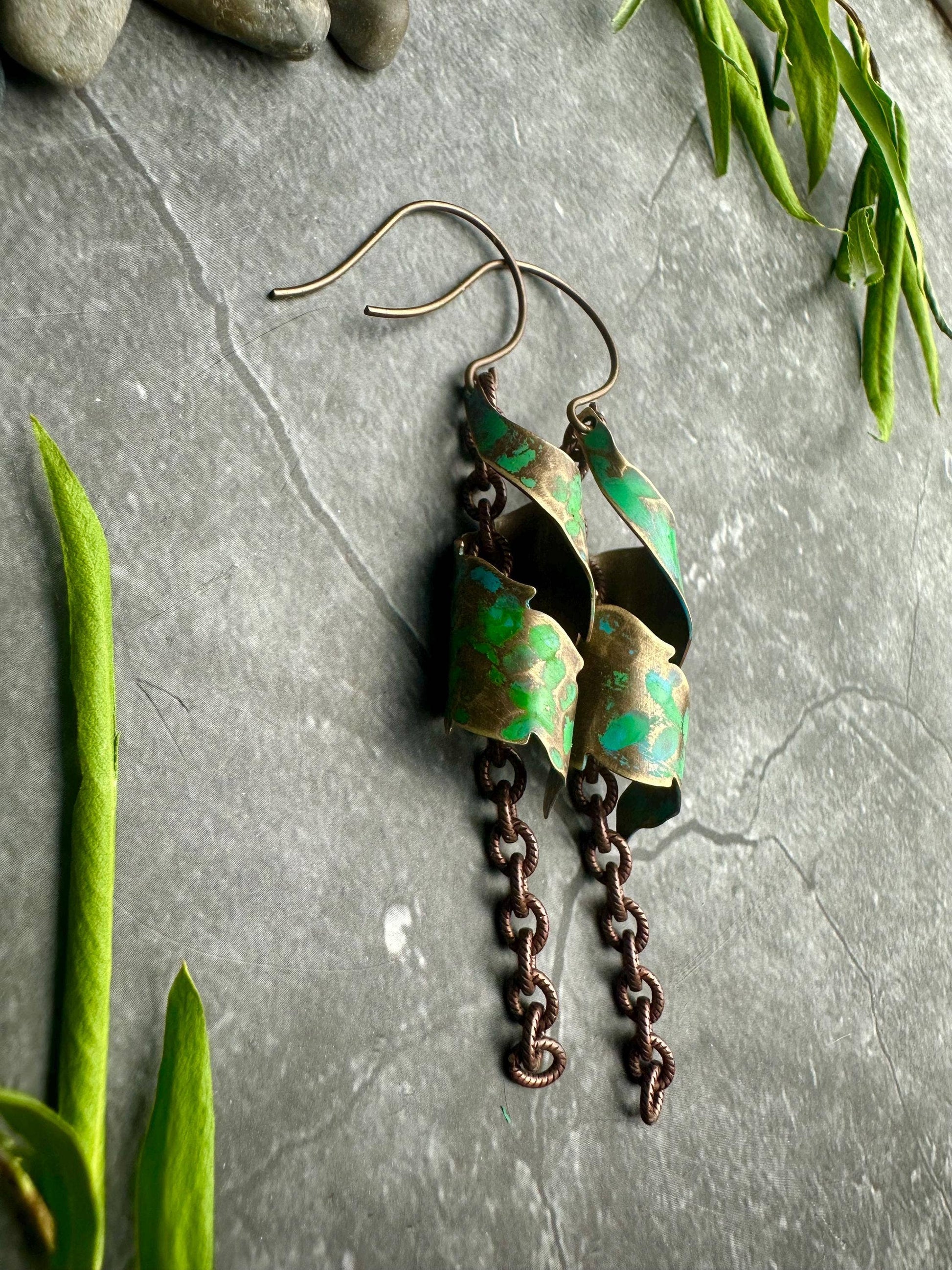 Verdigris Dangle Earrings