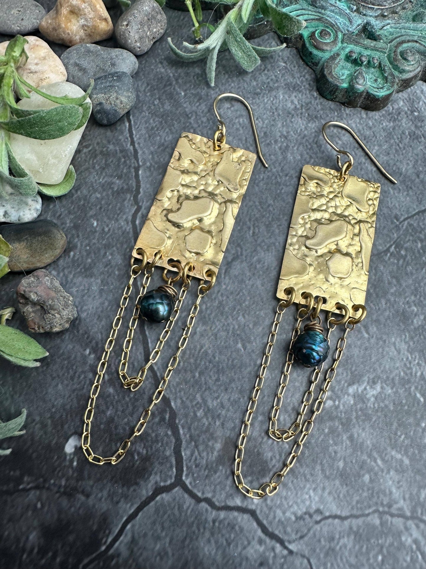 Molten Gold Fringe Earrings