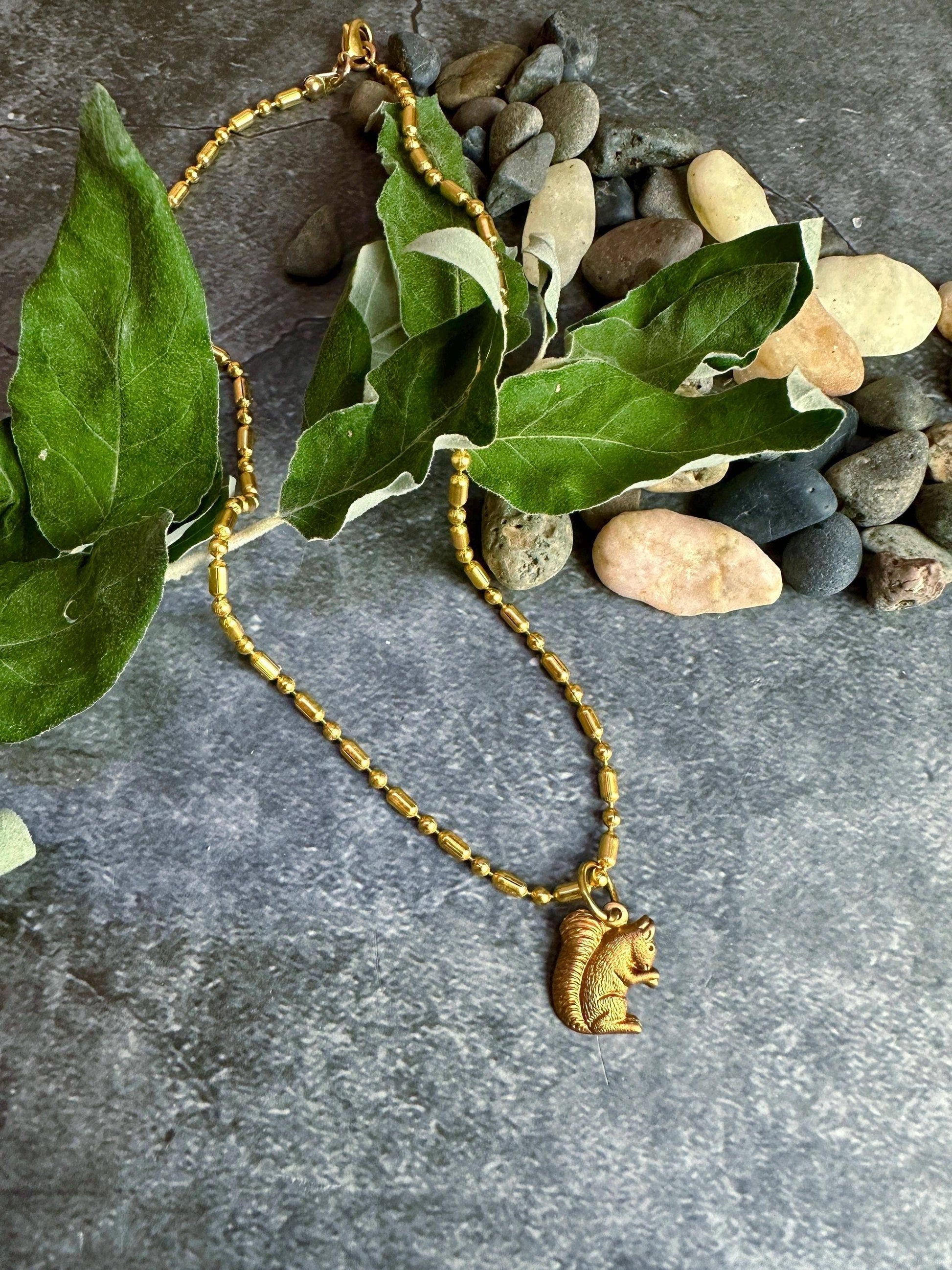 Gathering Squirrel Necklace
