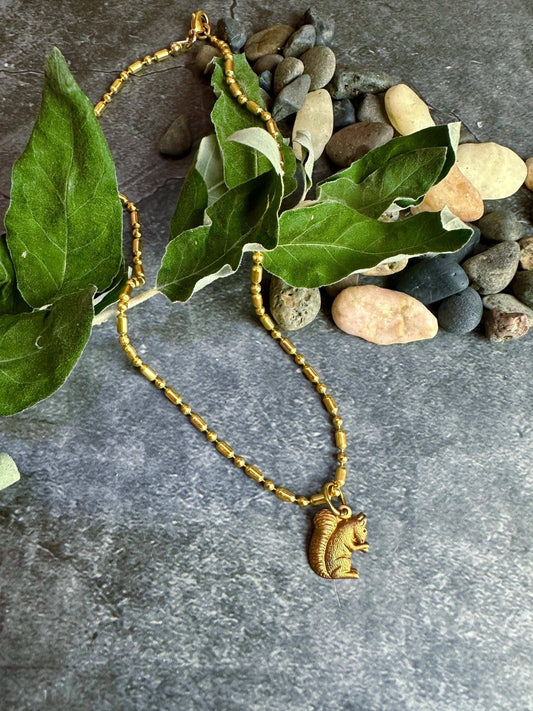 Gathering Squirrel Necklace