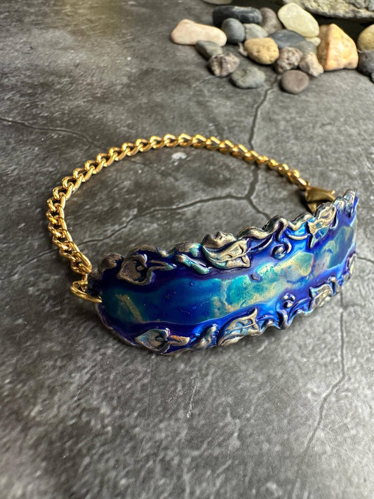 Lily Vine Bracelet - Solid Brass & Hand Patina