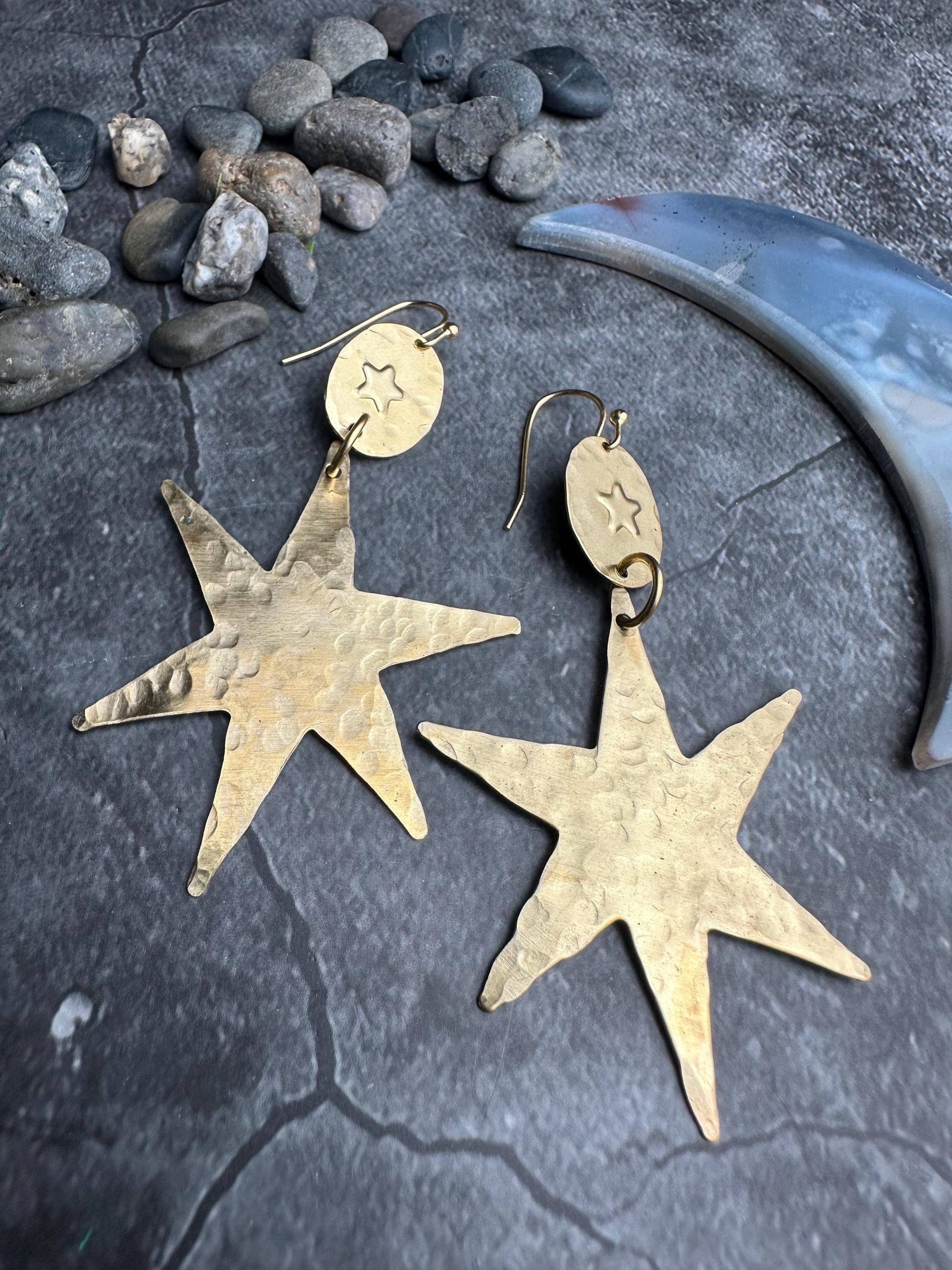 Brass Starburst Earrings