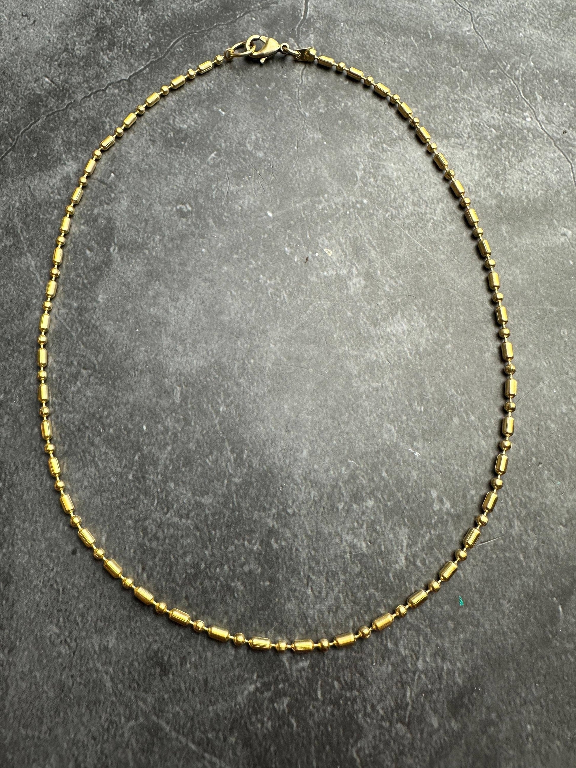Dainty Dots and Dashes Necklace - 10k Gold Plated Chain