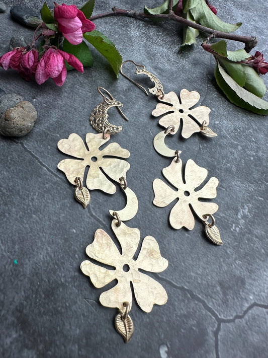 Moon Floral Earrings