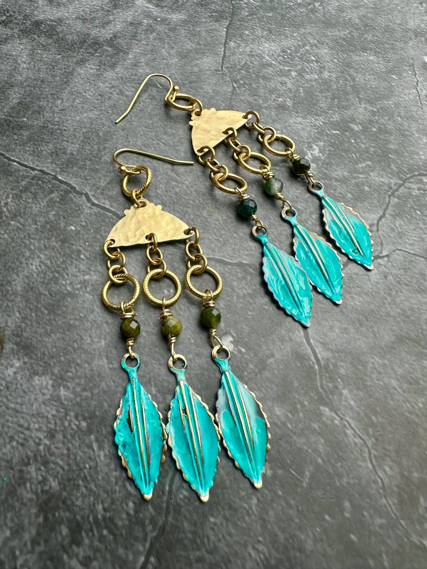 Gilded Goddess Leaf Earrings