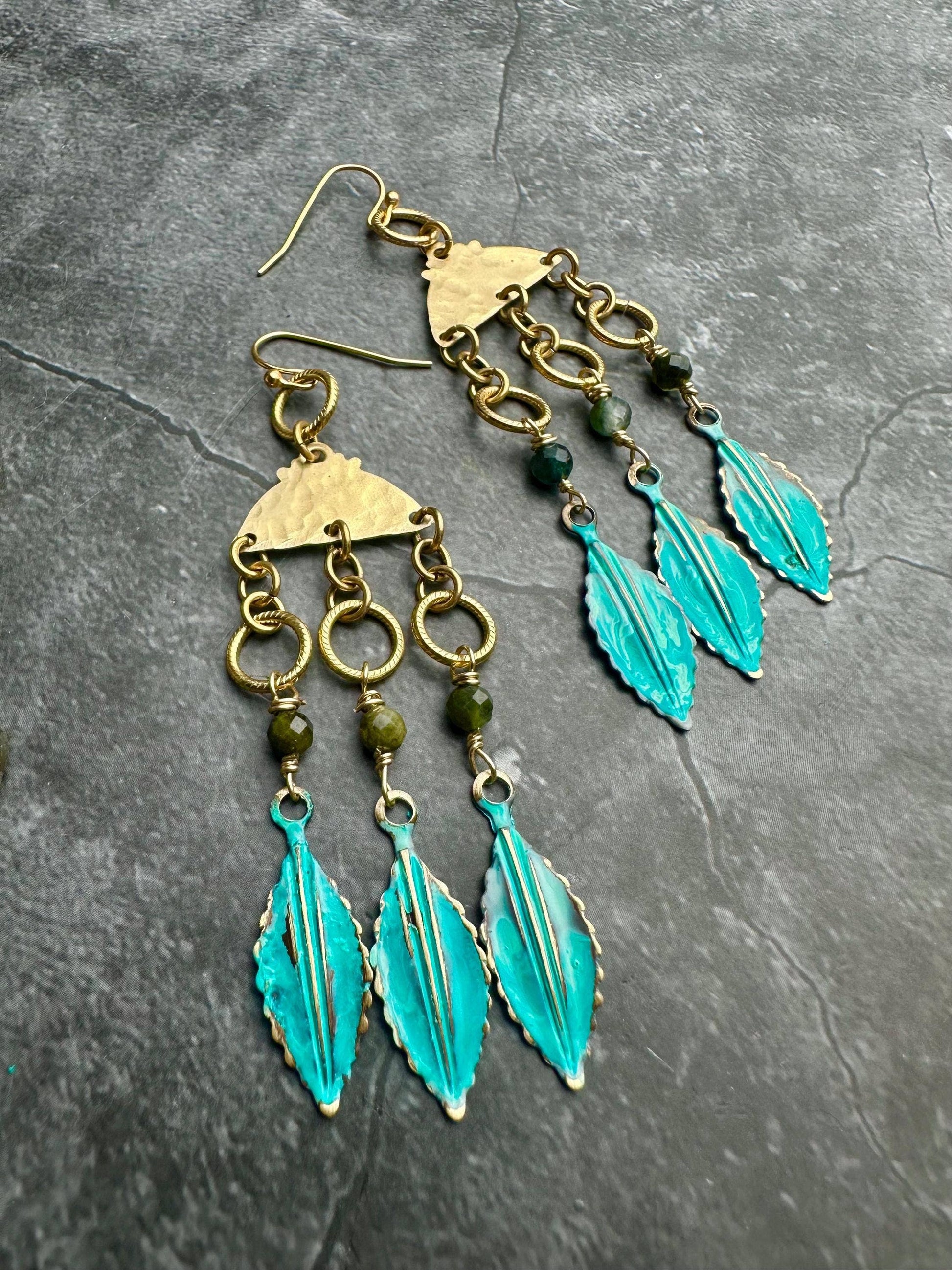 Gilded Goddess Leaf Earrings