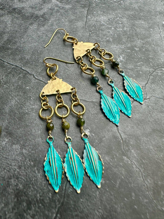 Gilded Goddess Leaf Earrings