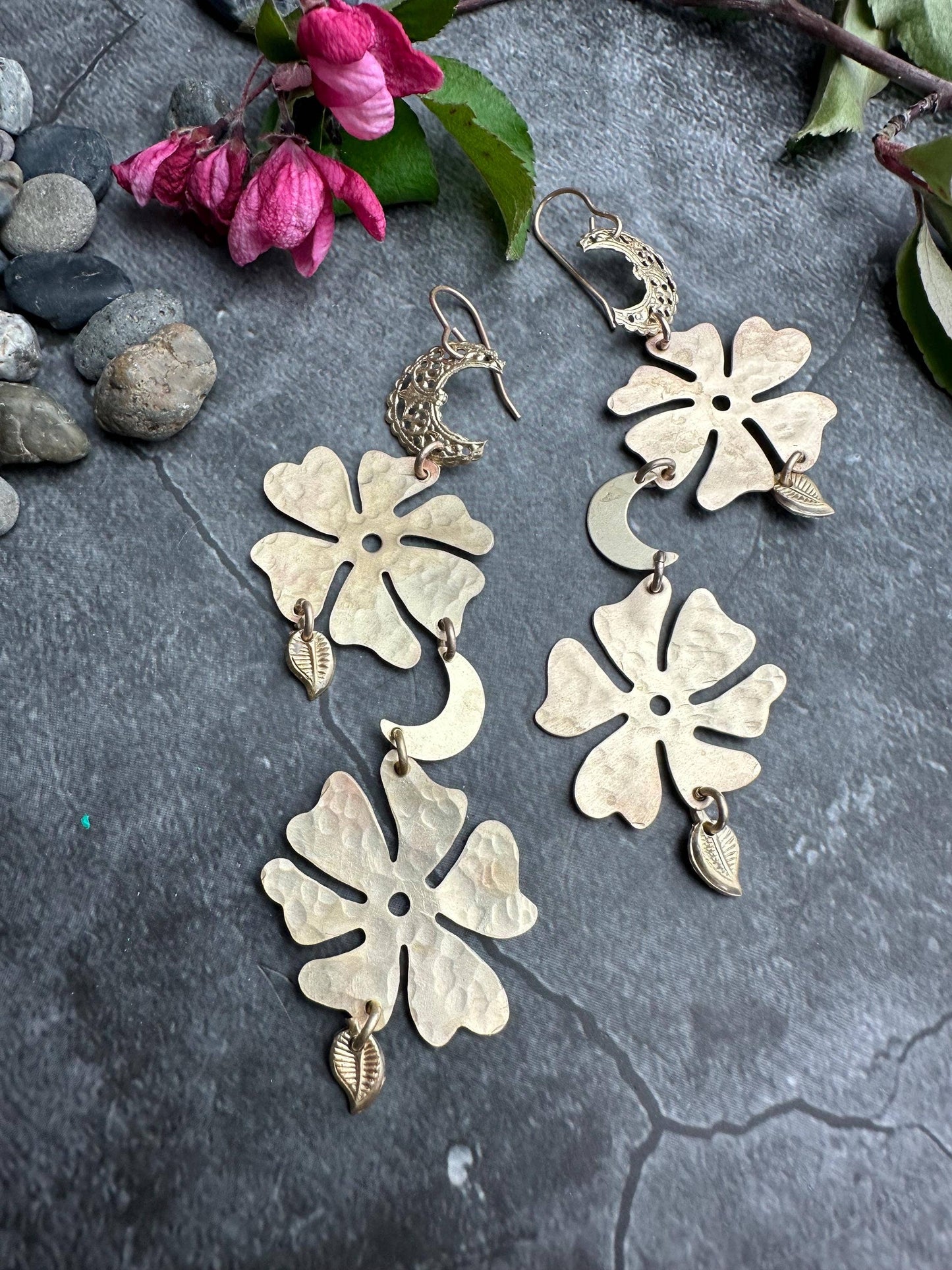 Moon Floral Earrings