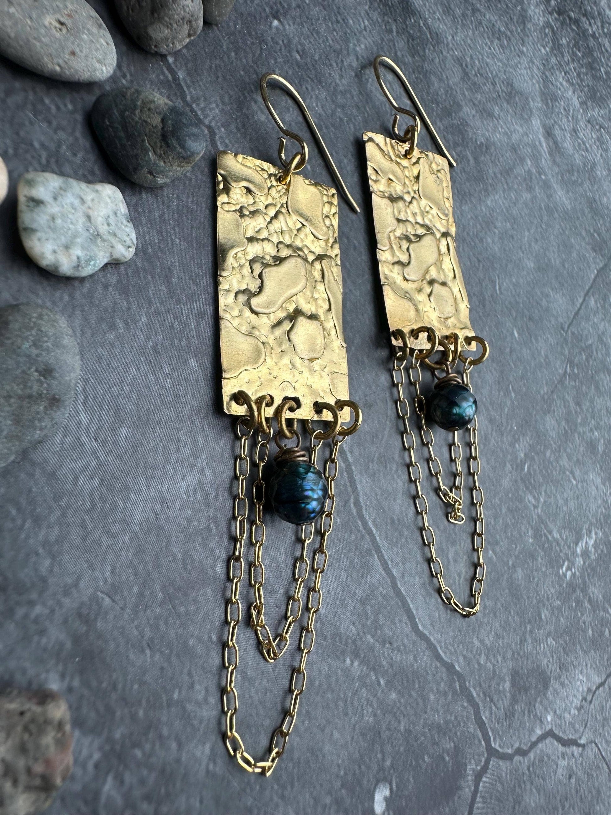 Molten Gold Fringe Earrings