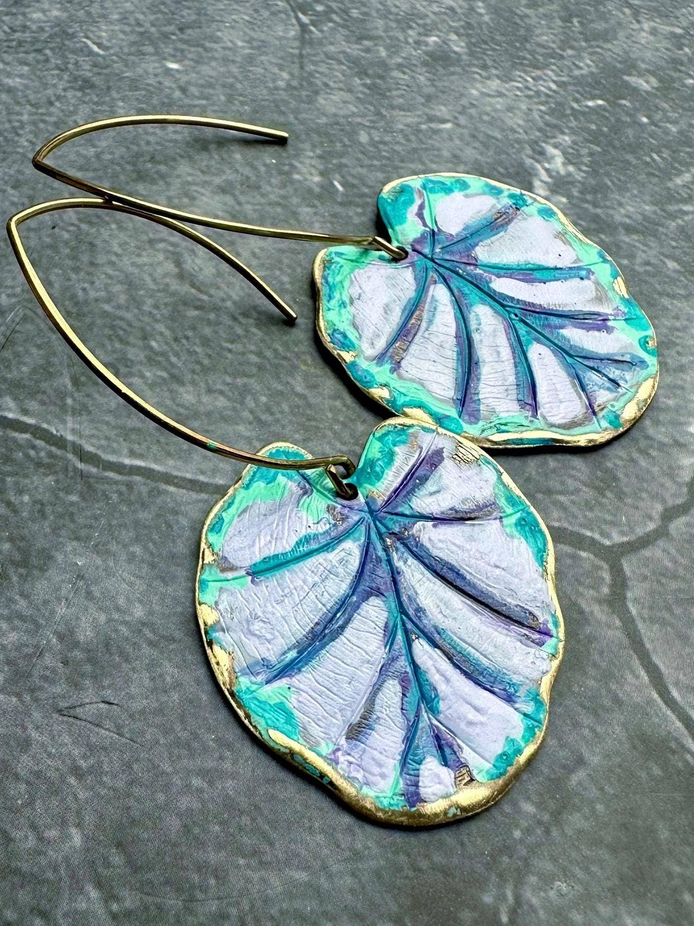 Tropical Leaf Enamel Earrings