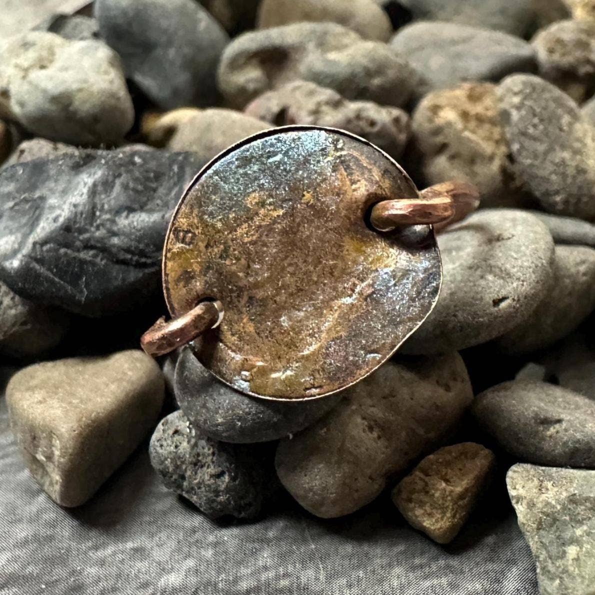 Ancient Coin Ring - Copper Brass Band