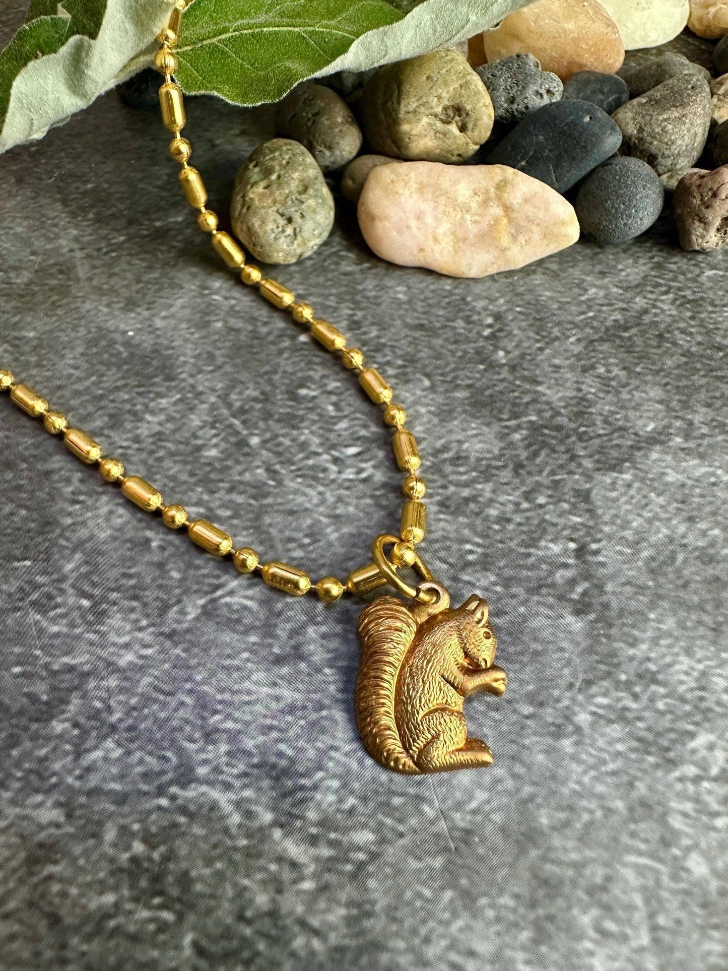 Gathering Squirrel Necklace