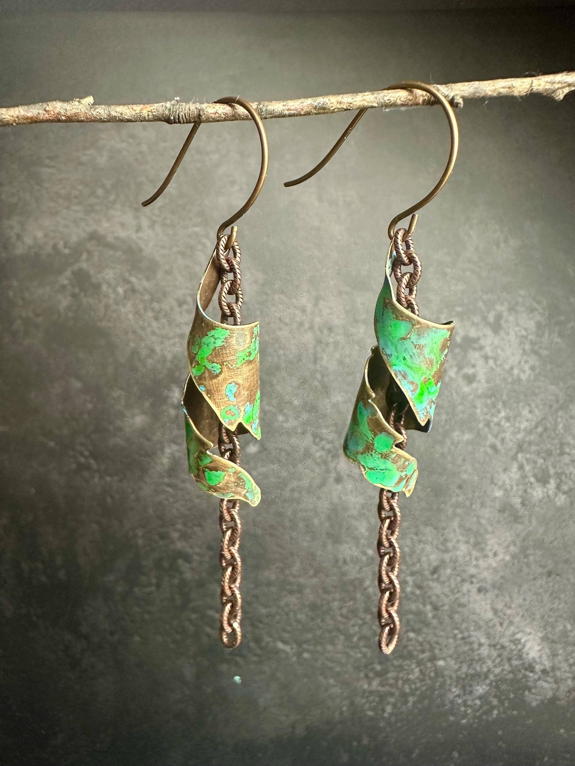 Verdigris Dangle Earrings