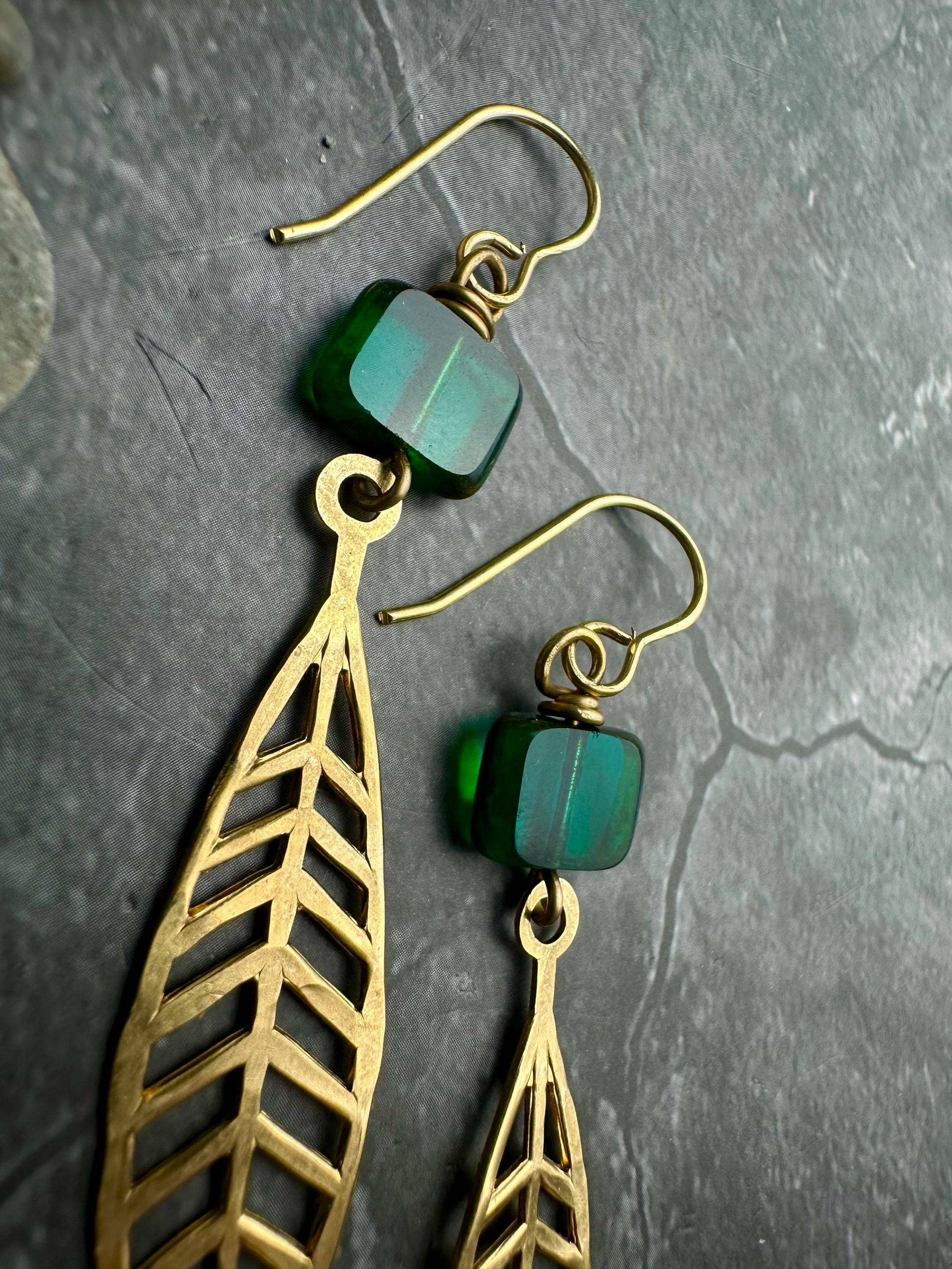 Modern Cutout Leaf Shape Earrings