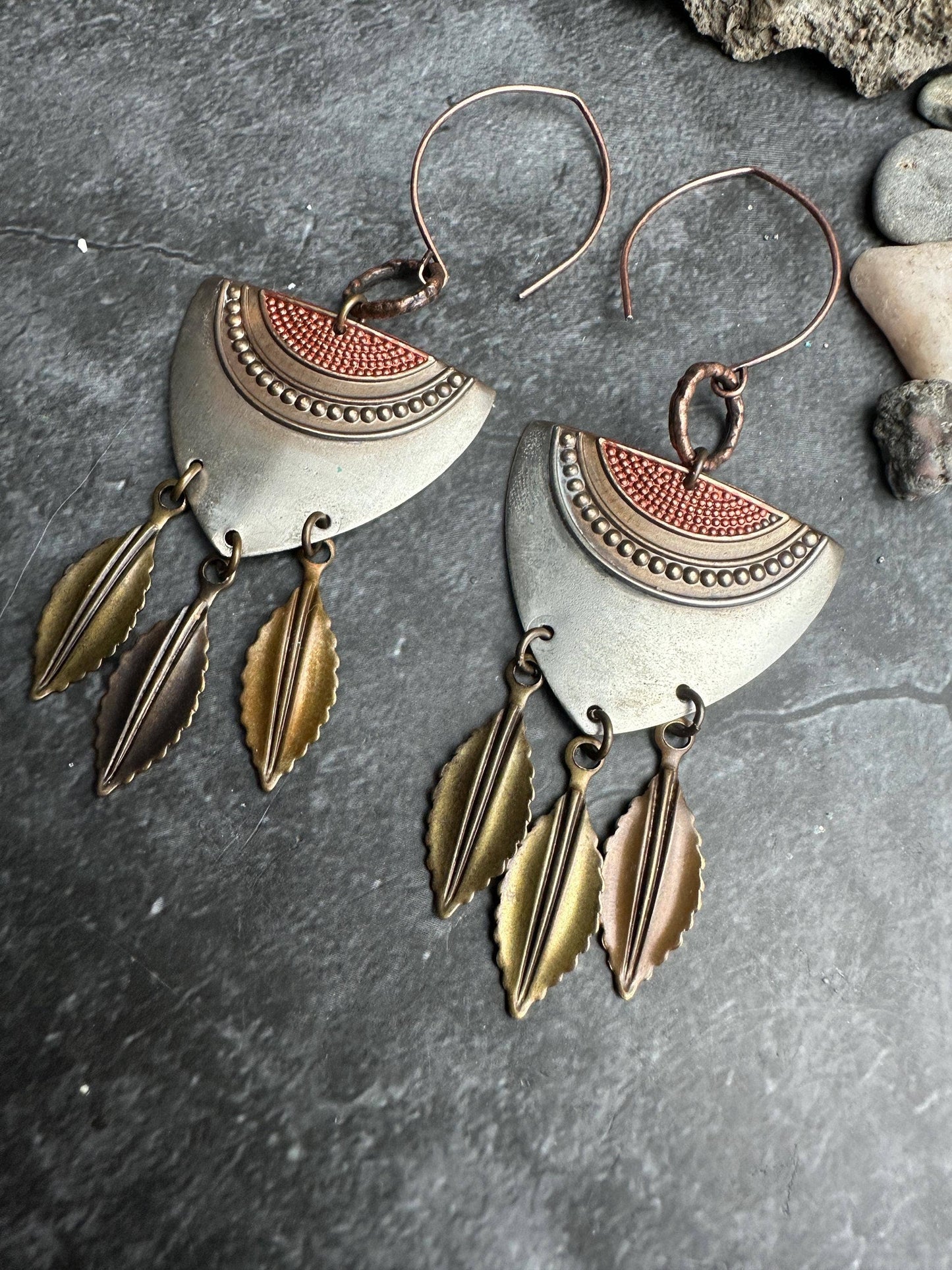 Handcrafted Artisan mixed Metal Earrings