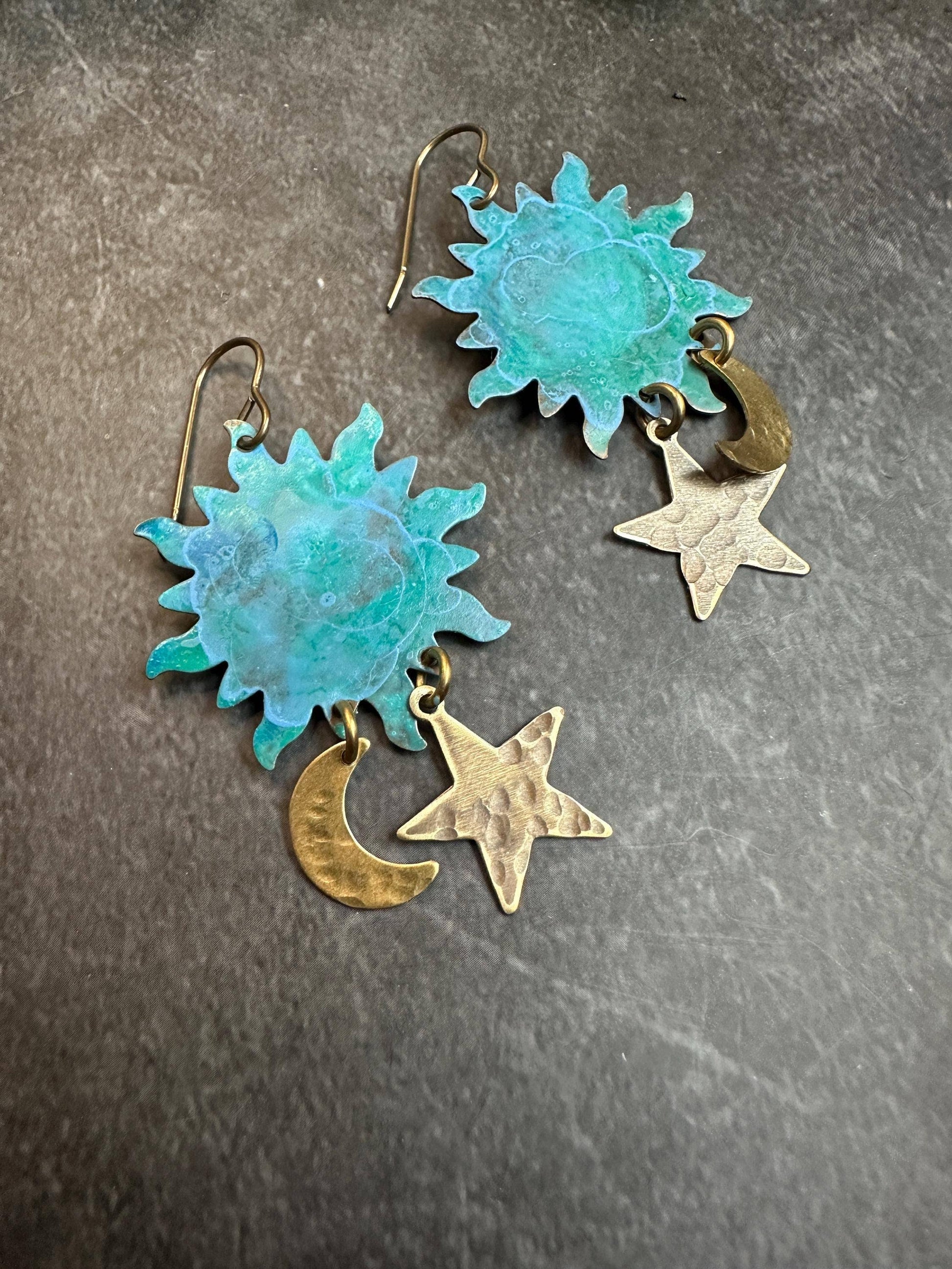 Celestial Brass Earrings