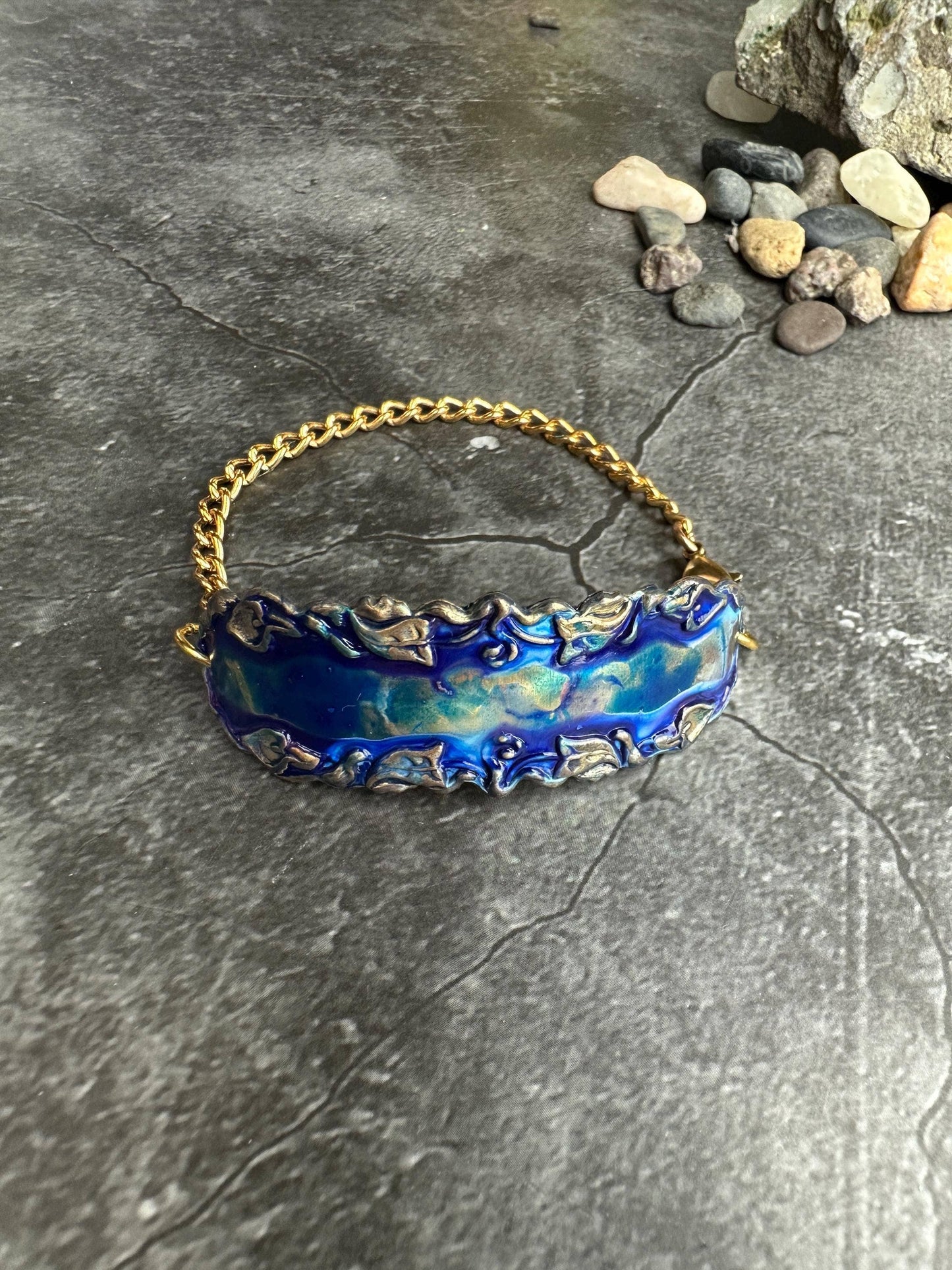 Lily Vine Bracelet - Solid Brass & Hand Patina