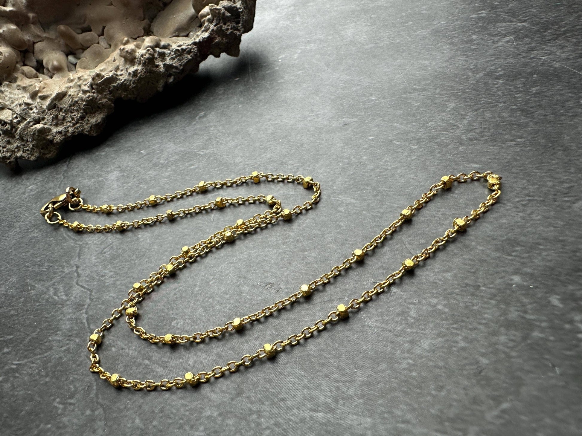 Satellite Chain - 10k Gold Plated Choker Necklace