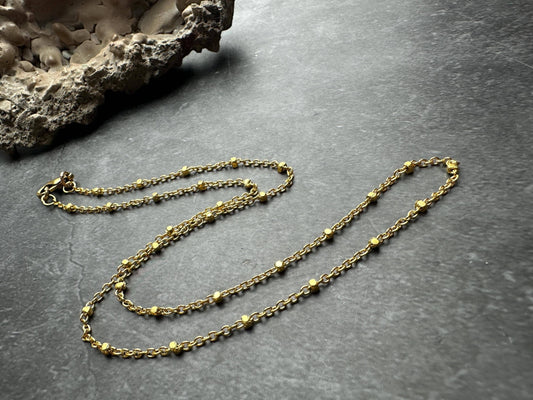Satellite Chain - 10k Gold Plated Choker Necklace
