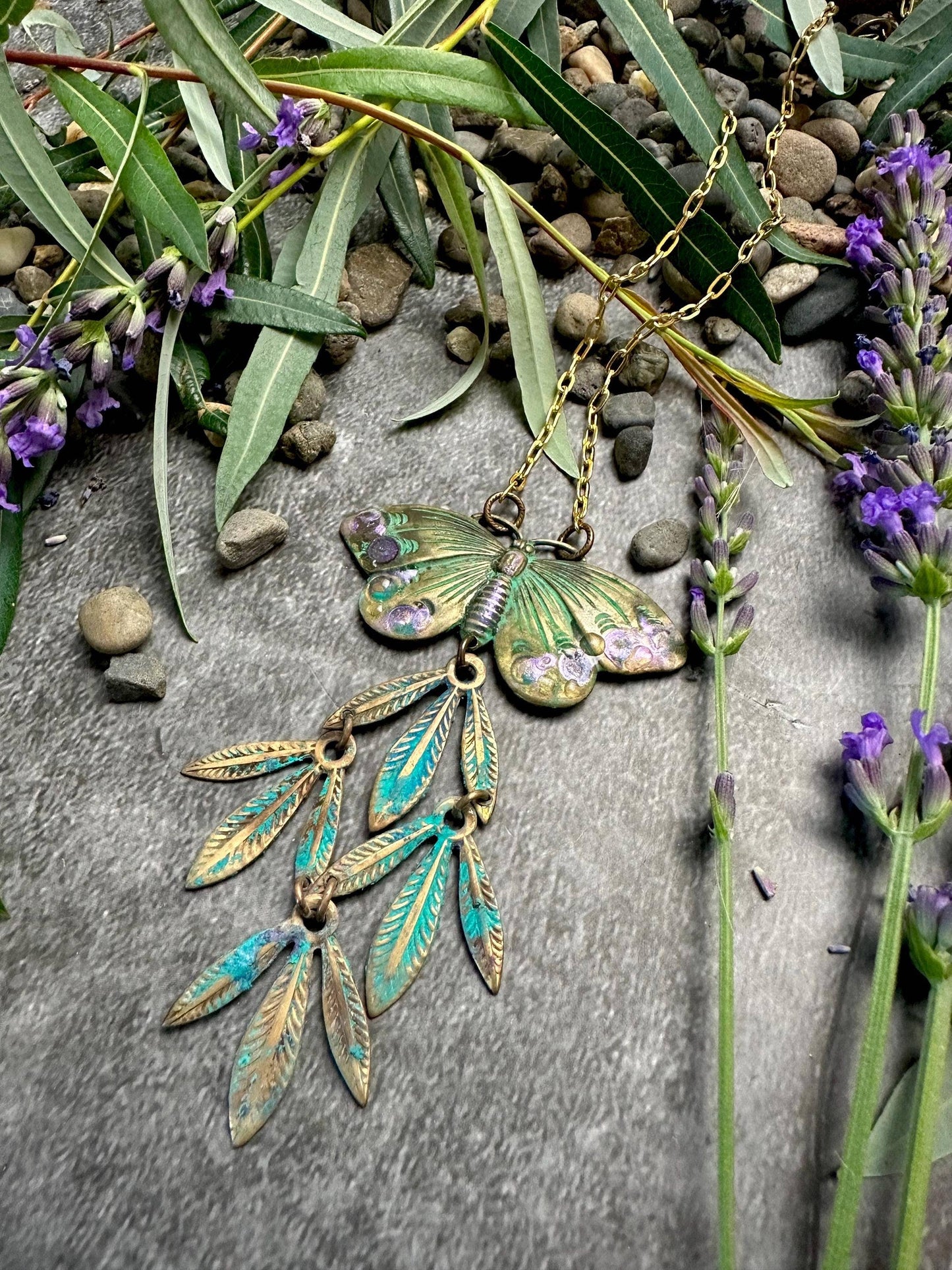 Butterfly Palm Leaf Necklace
