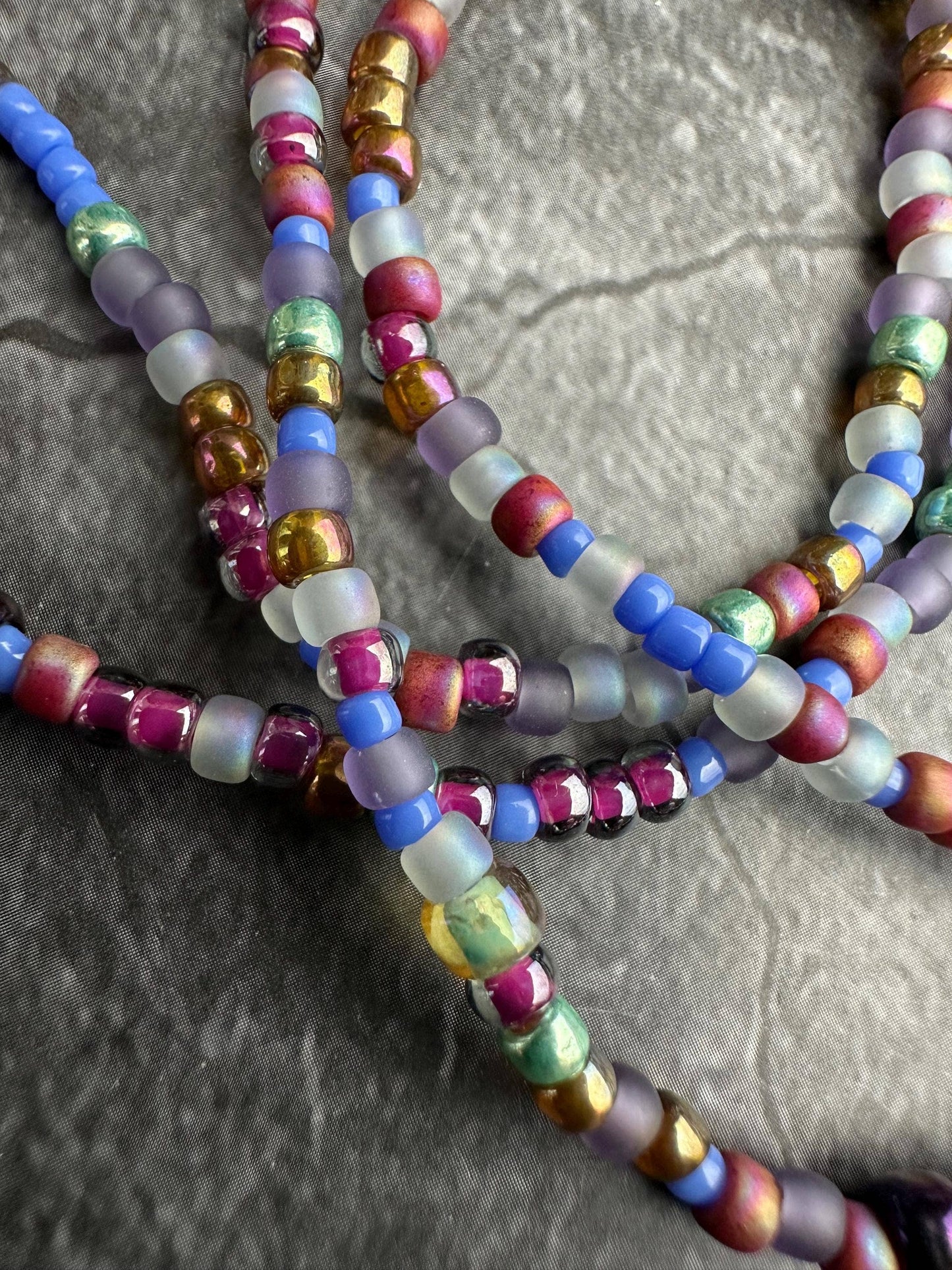 Seed Bead Necklace - Colorful Layering Necklace