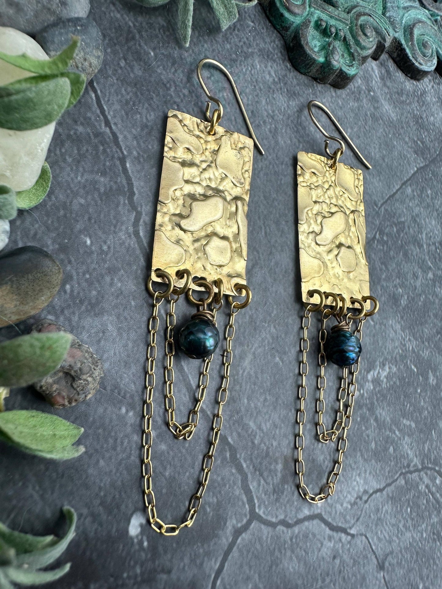 Molten Gold Fringe Earrings