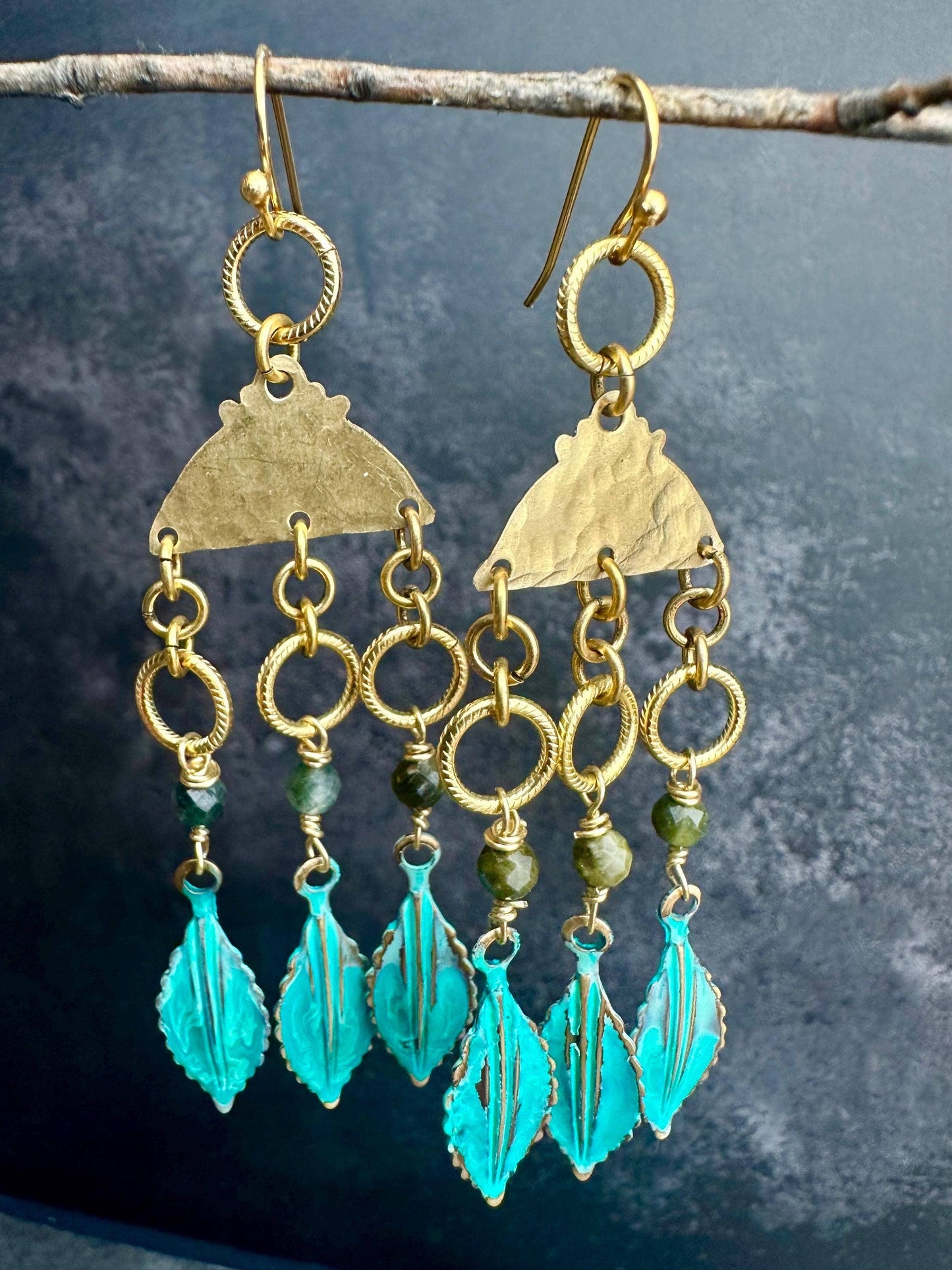 Gilded Goddess Leaf Earrings