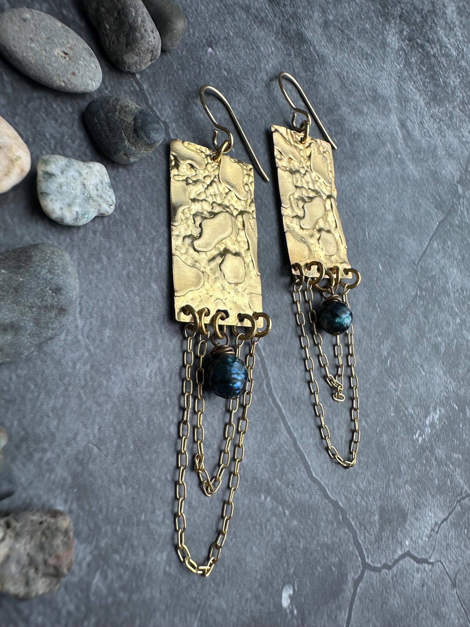 Molten Gold Fringe Earrings