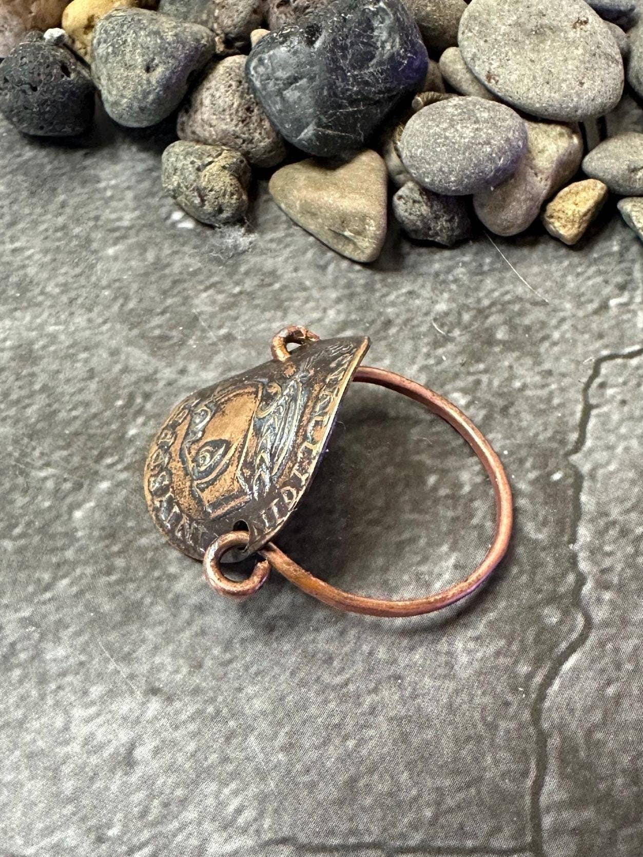 Roman Coin Ring - Copper Brass Band