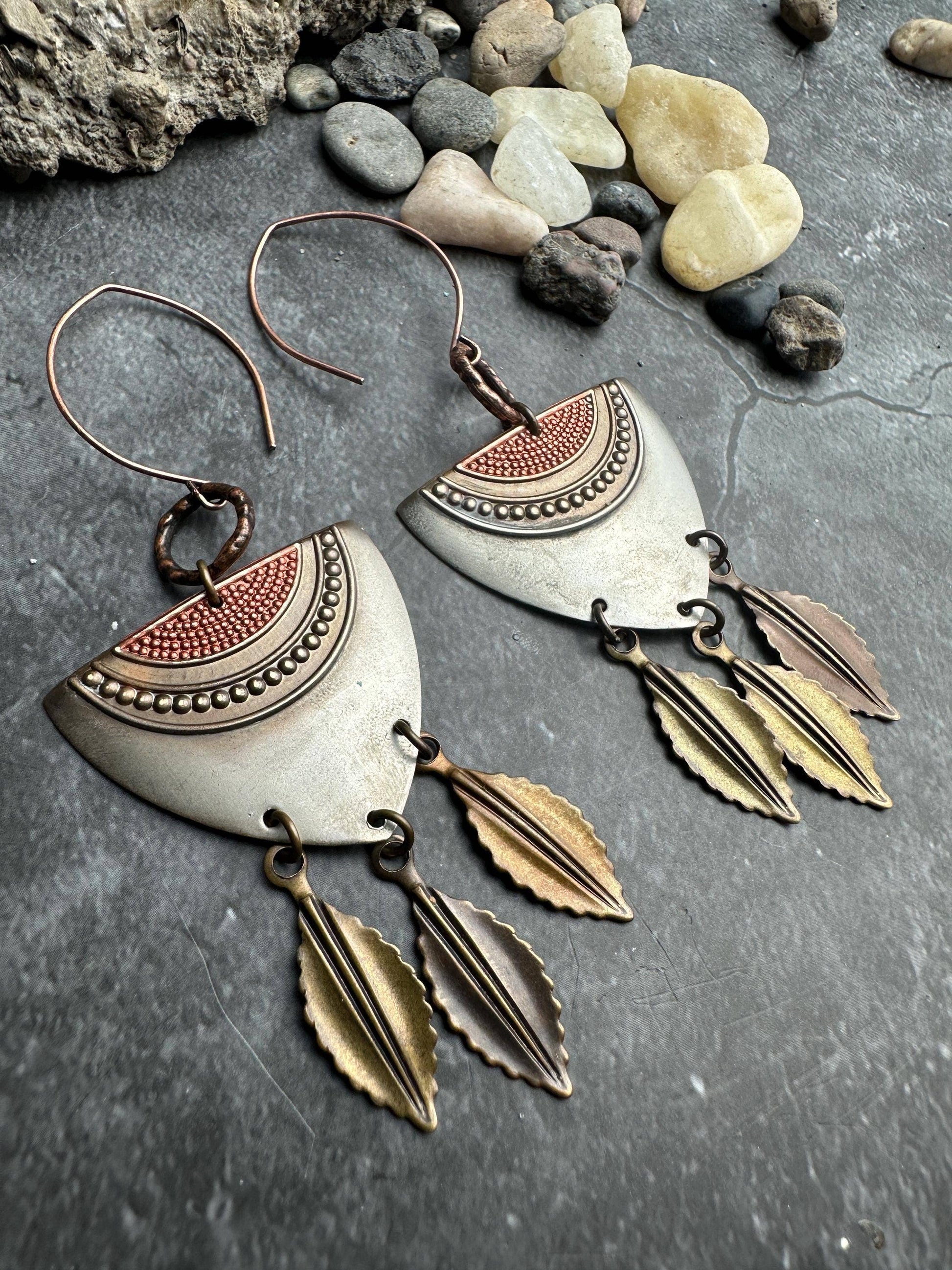 Handcrafted Artisan mixed Metal Earrings