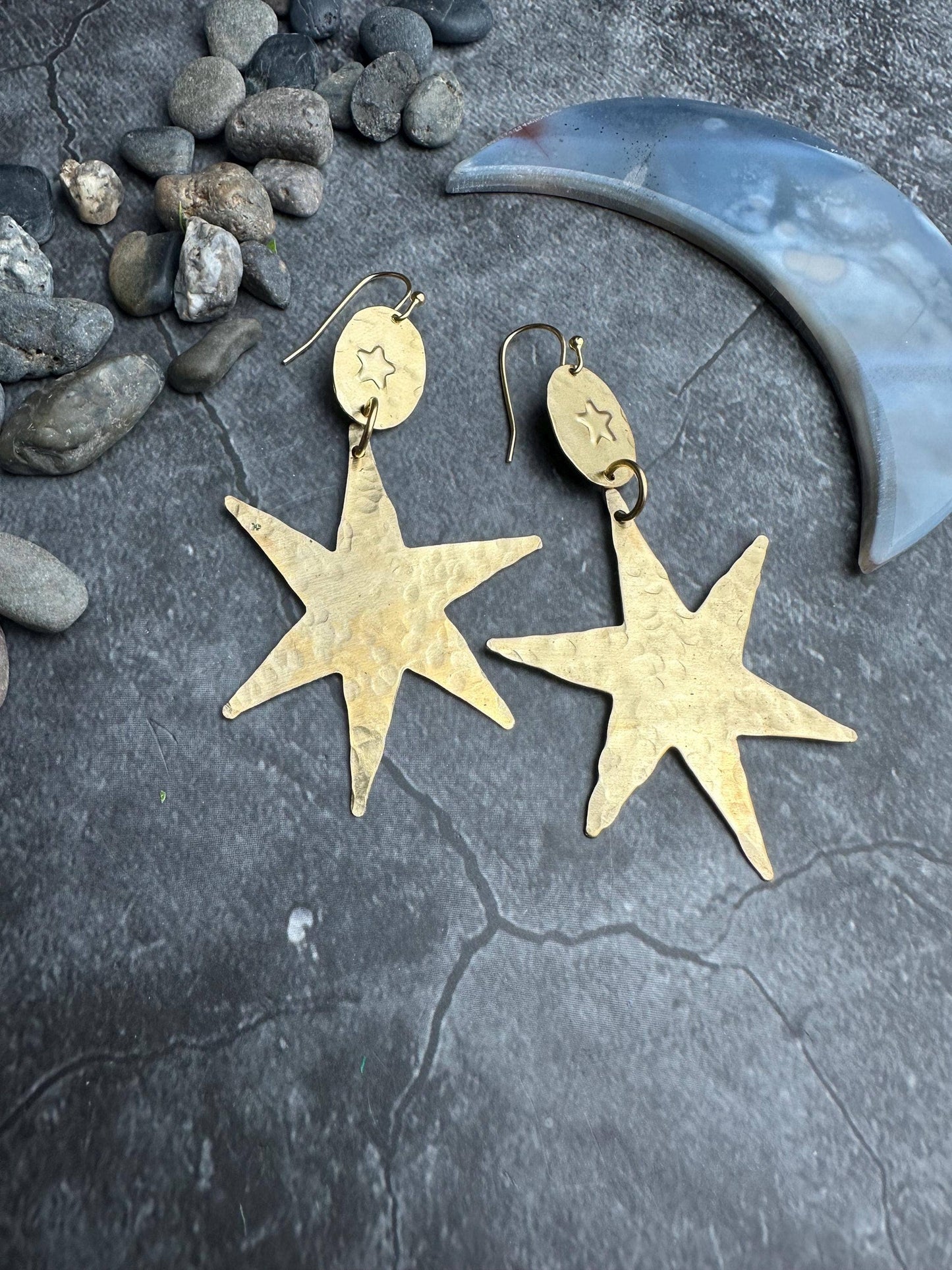 Brass Starburst Earrings