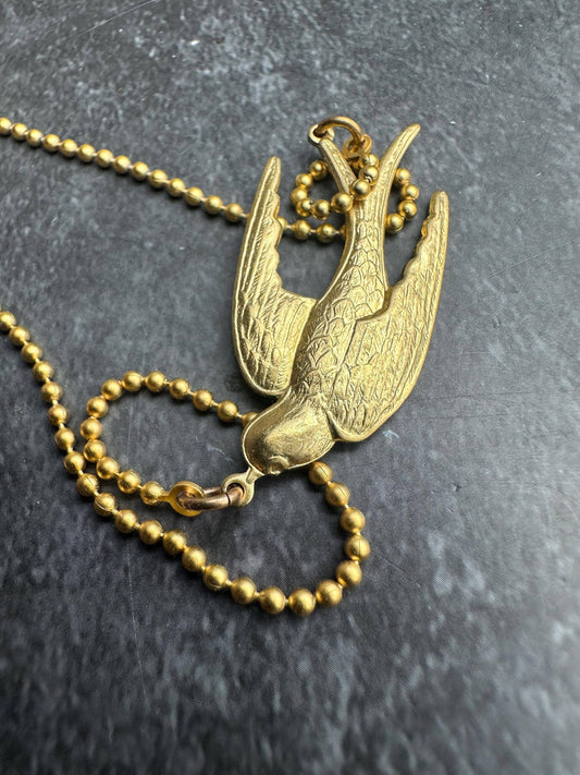 Enchanting Brass Bird Choker
