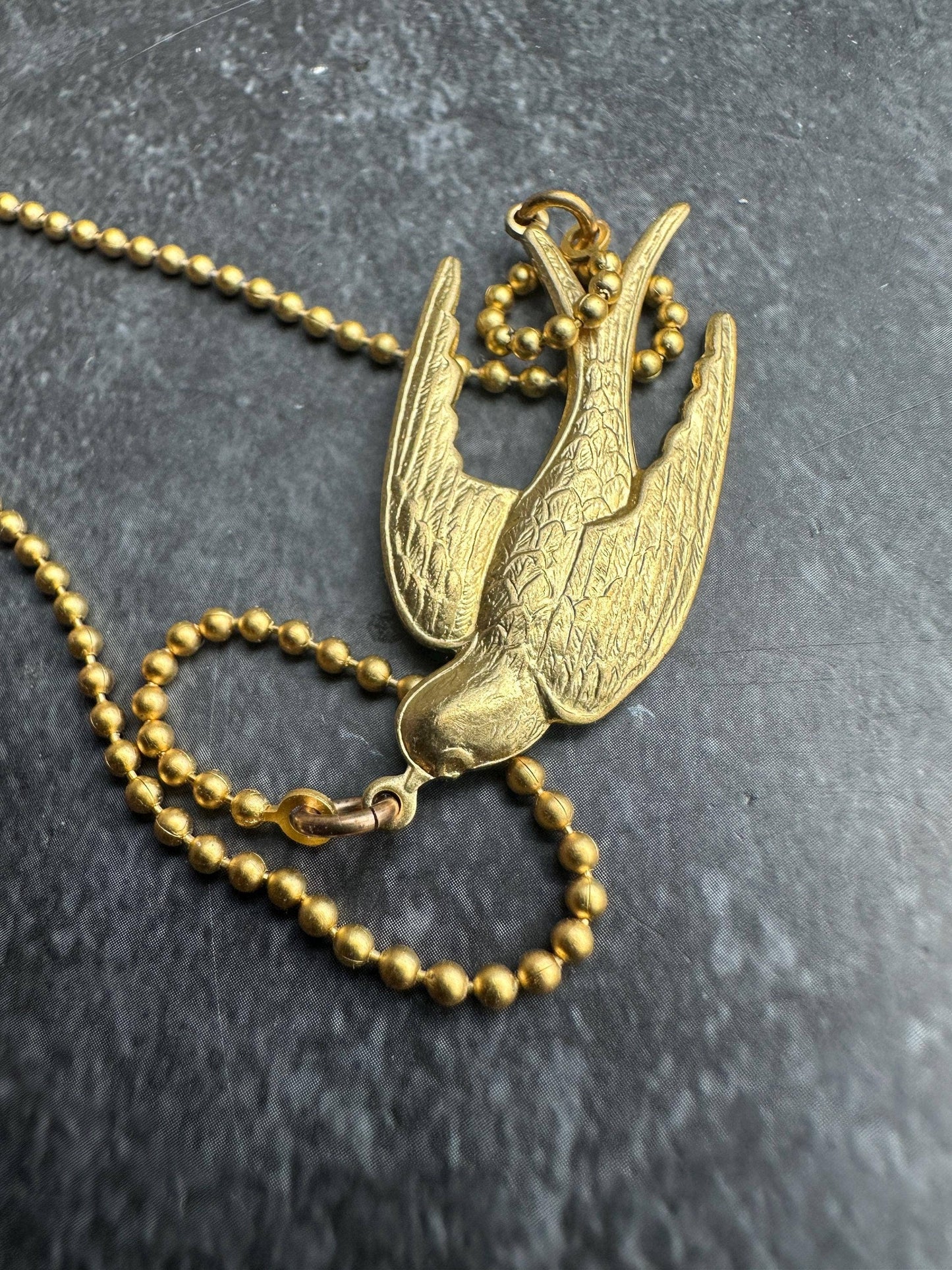 Soaring Bird Necklace with Gold Plated Chain
