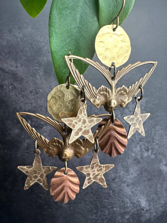Starlight Sparrow Chandelier Earrings