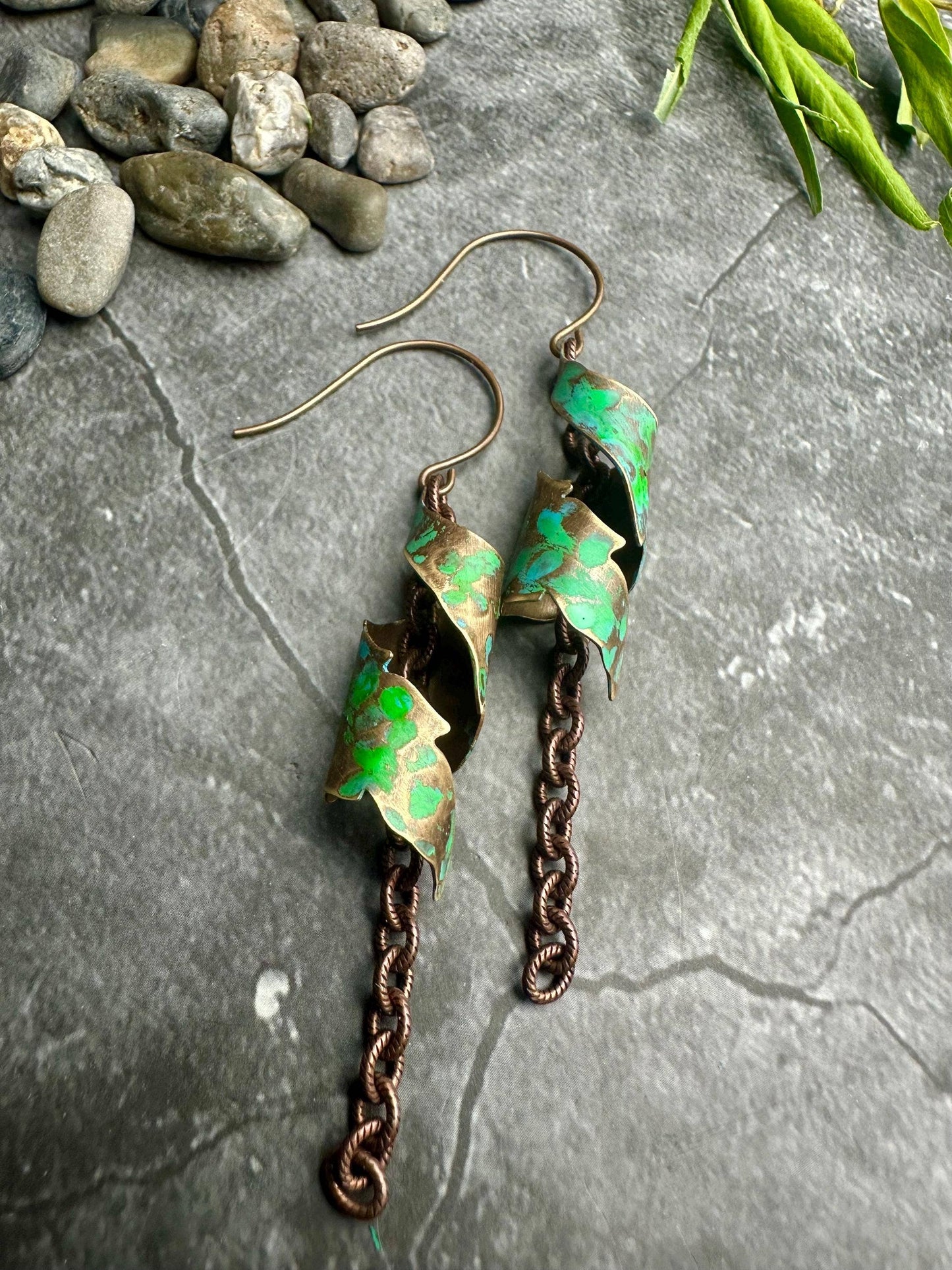 Verdigris Dangle Earrings
