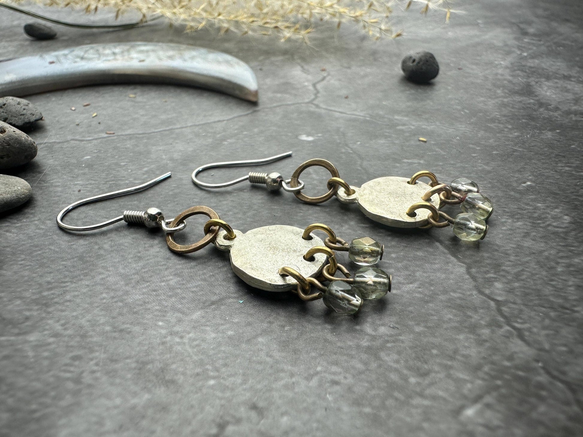 Handcrafted Silver Coin Earrings