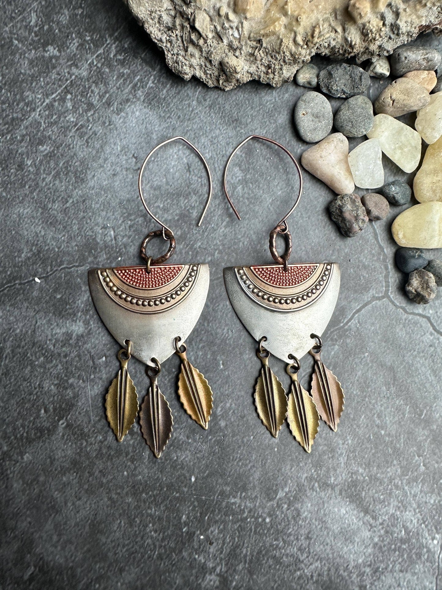 Handcrafted Artisan mixed Metal Earrings