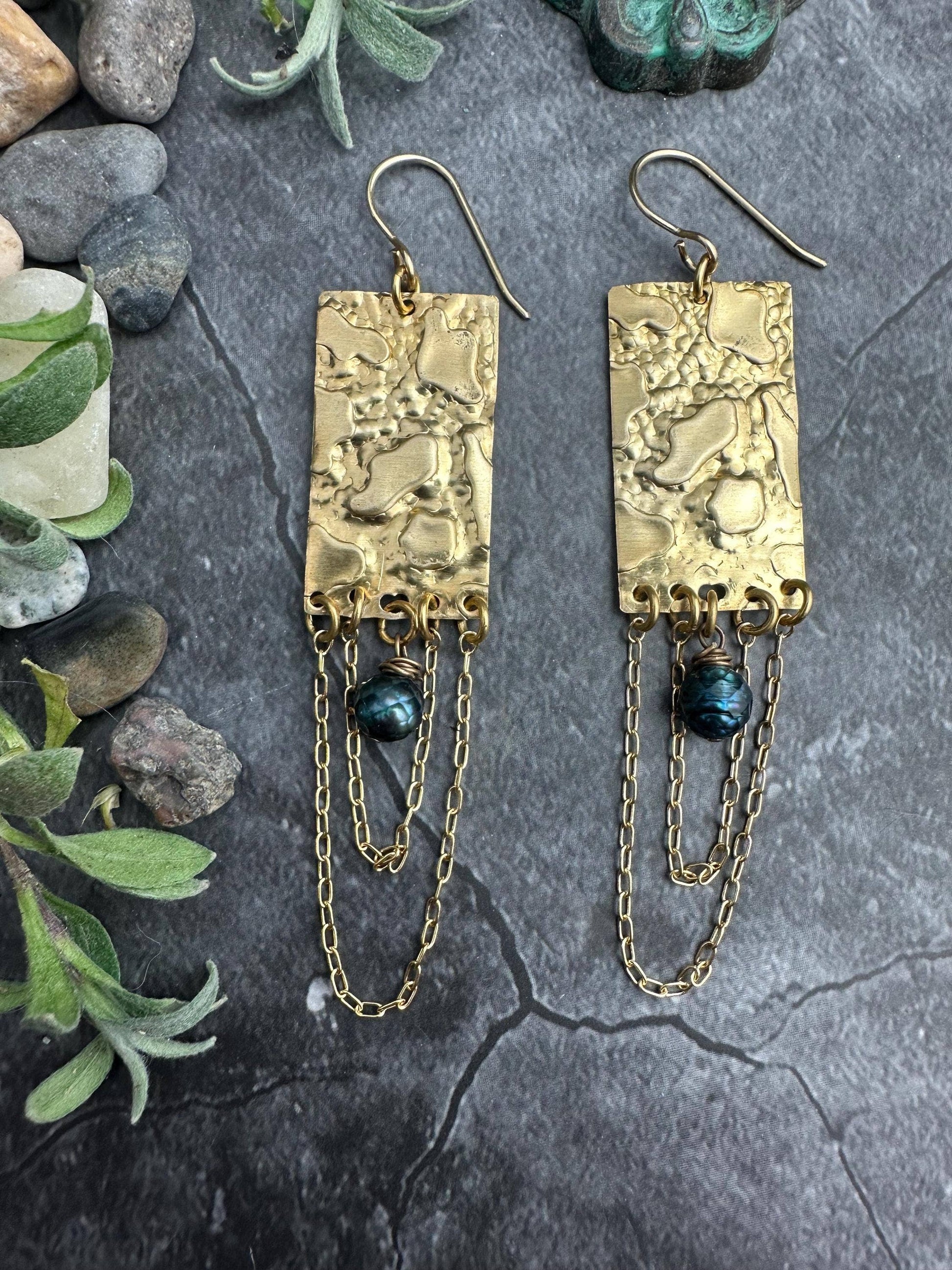 Molten Gold Fringe Earrings