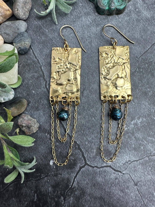 Molten Gold Fringe Earrings