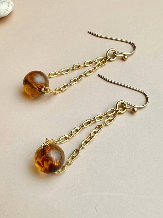 Earthen Sphere Art Glass Earrings