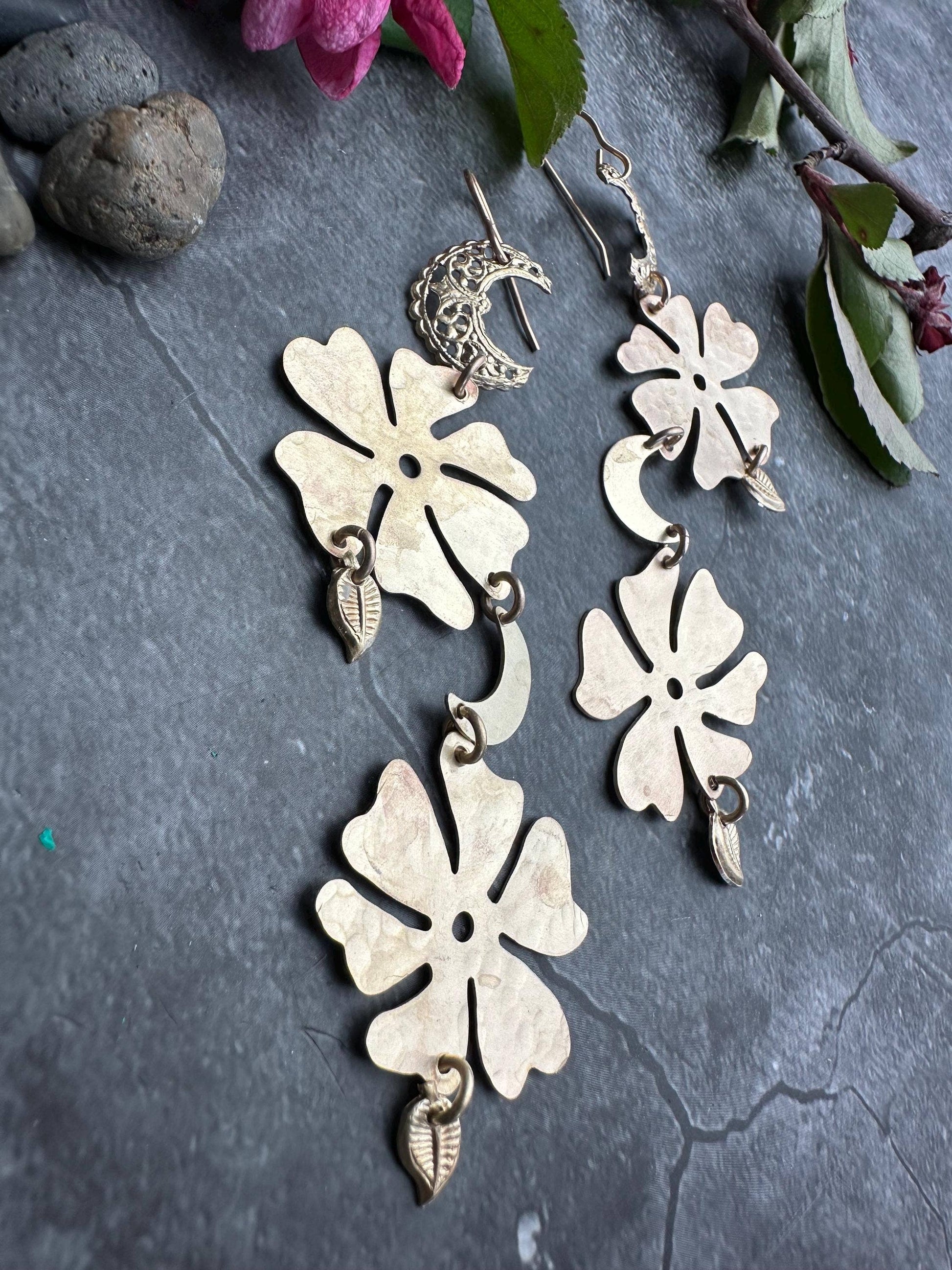 Moon Floral Earrings