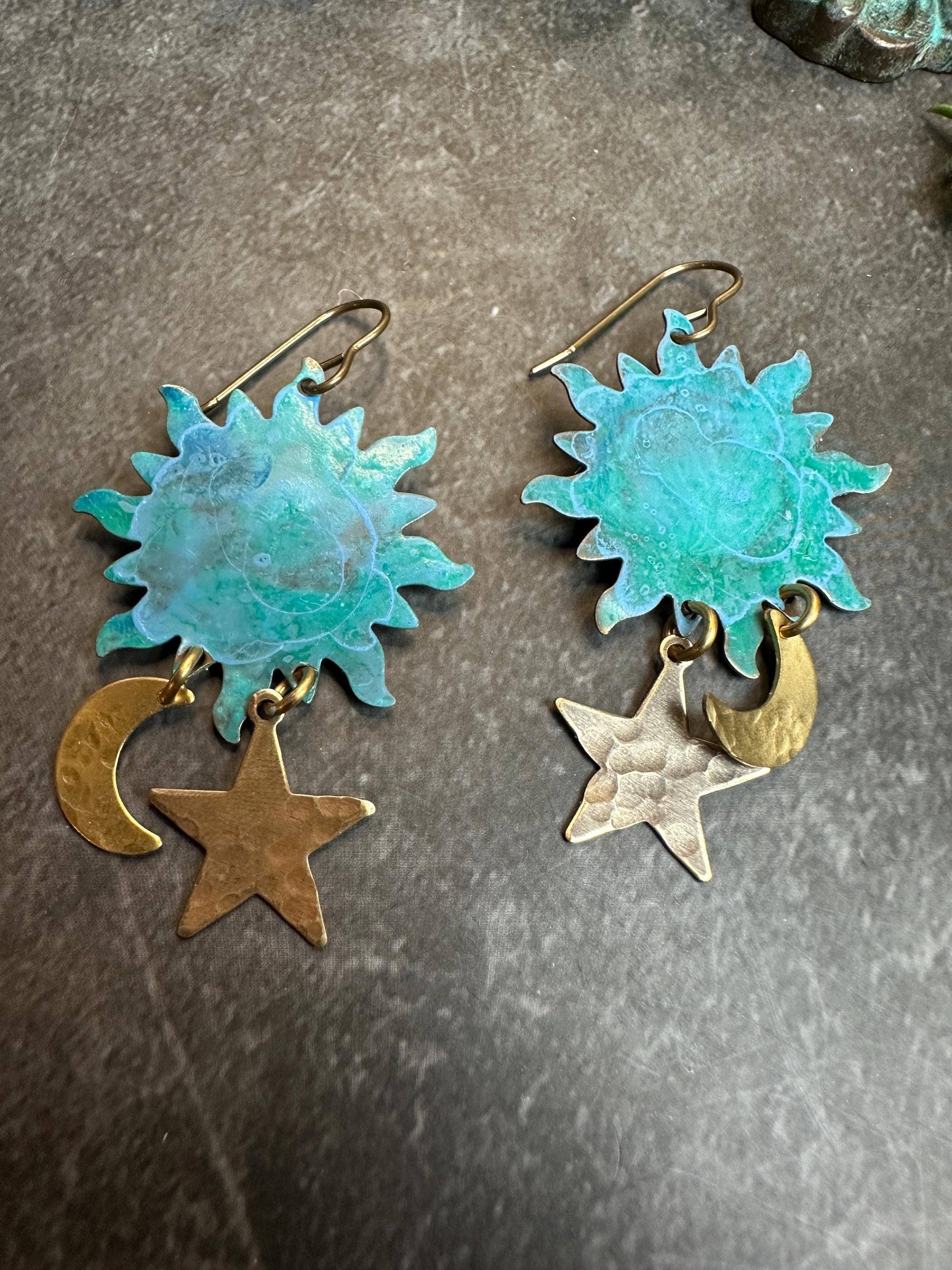 Celestial Brass Earrings