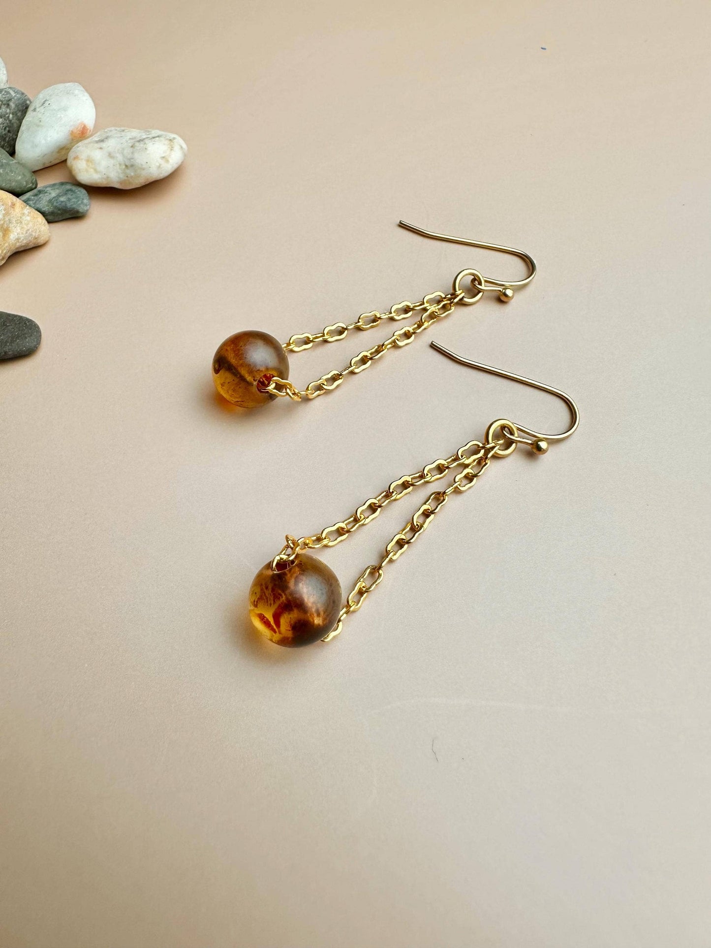 Earthen Sphere Art Glass Earrings