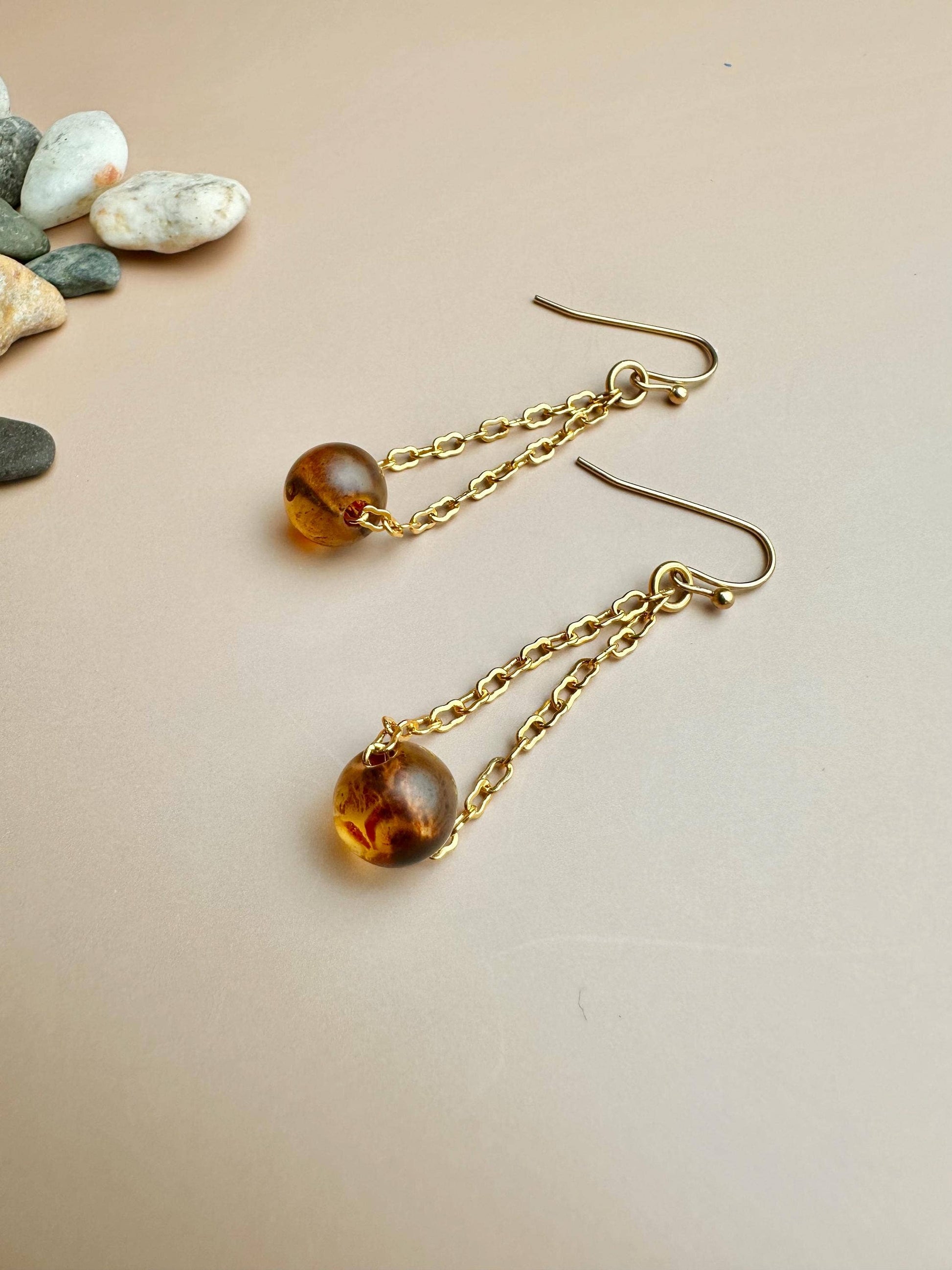 Earthen Sphere Art Glass Earrings