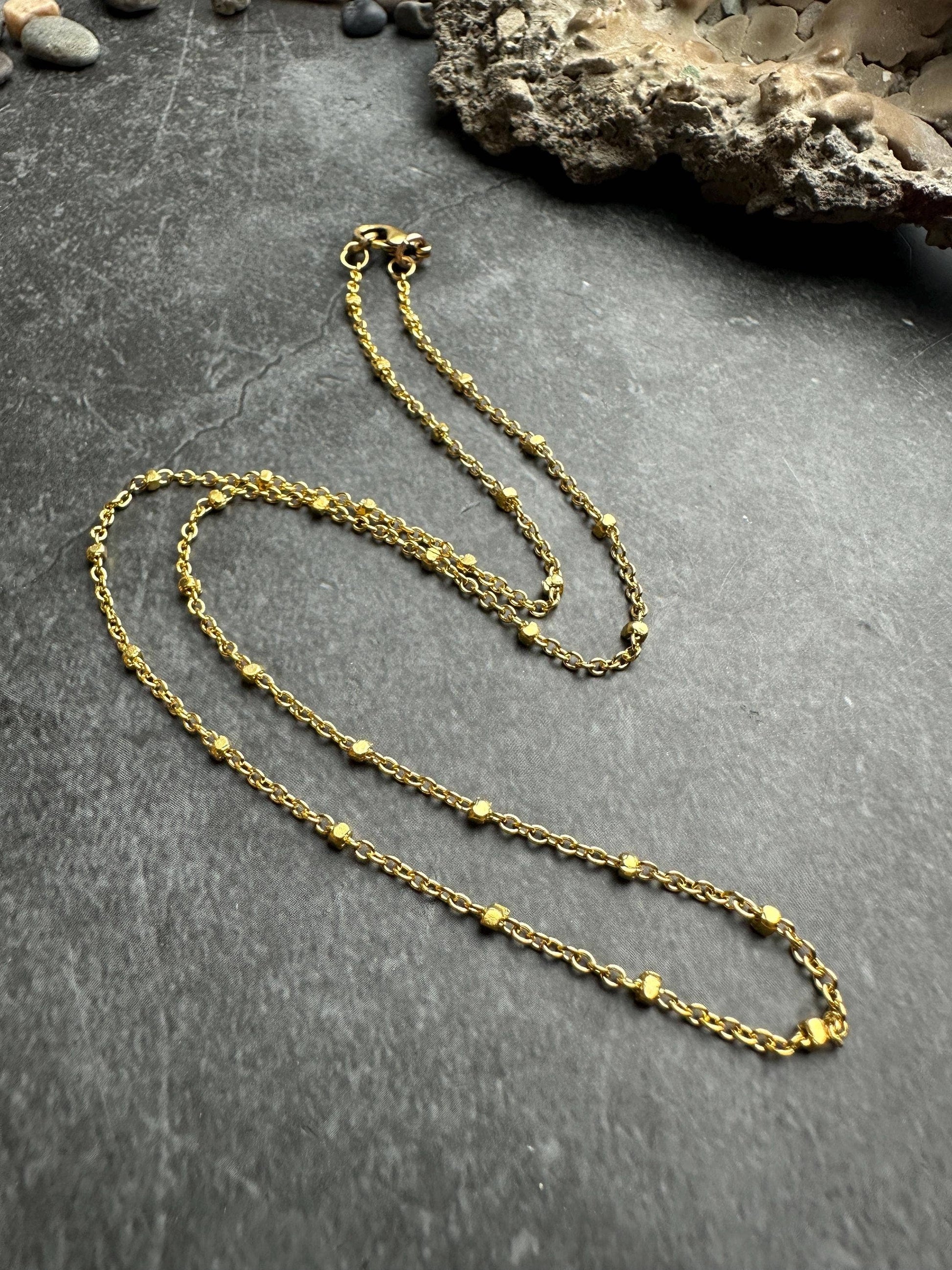Satellite Chain - 10k Gold Plated Choker Necklace